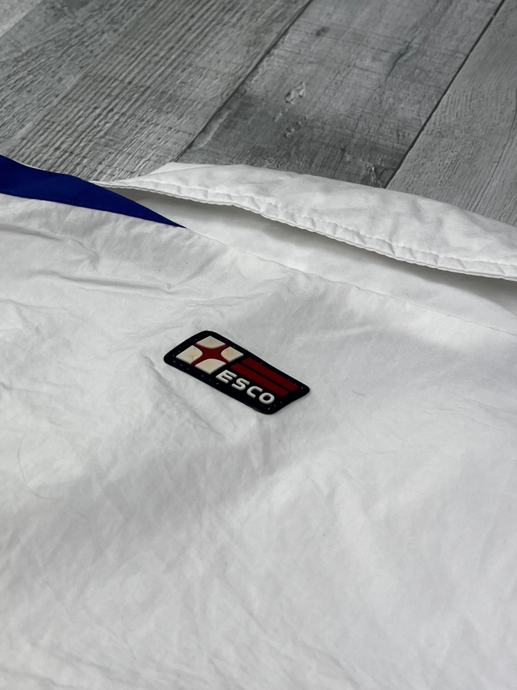 Willie Esco Vintage Trainingsjacke 90s Weiß Blau M