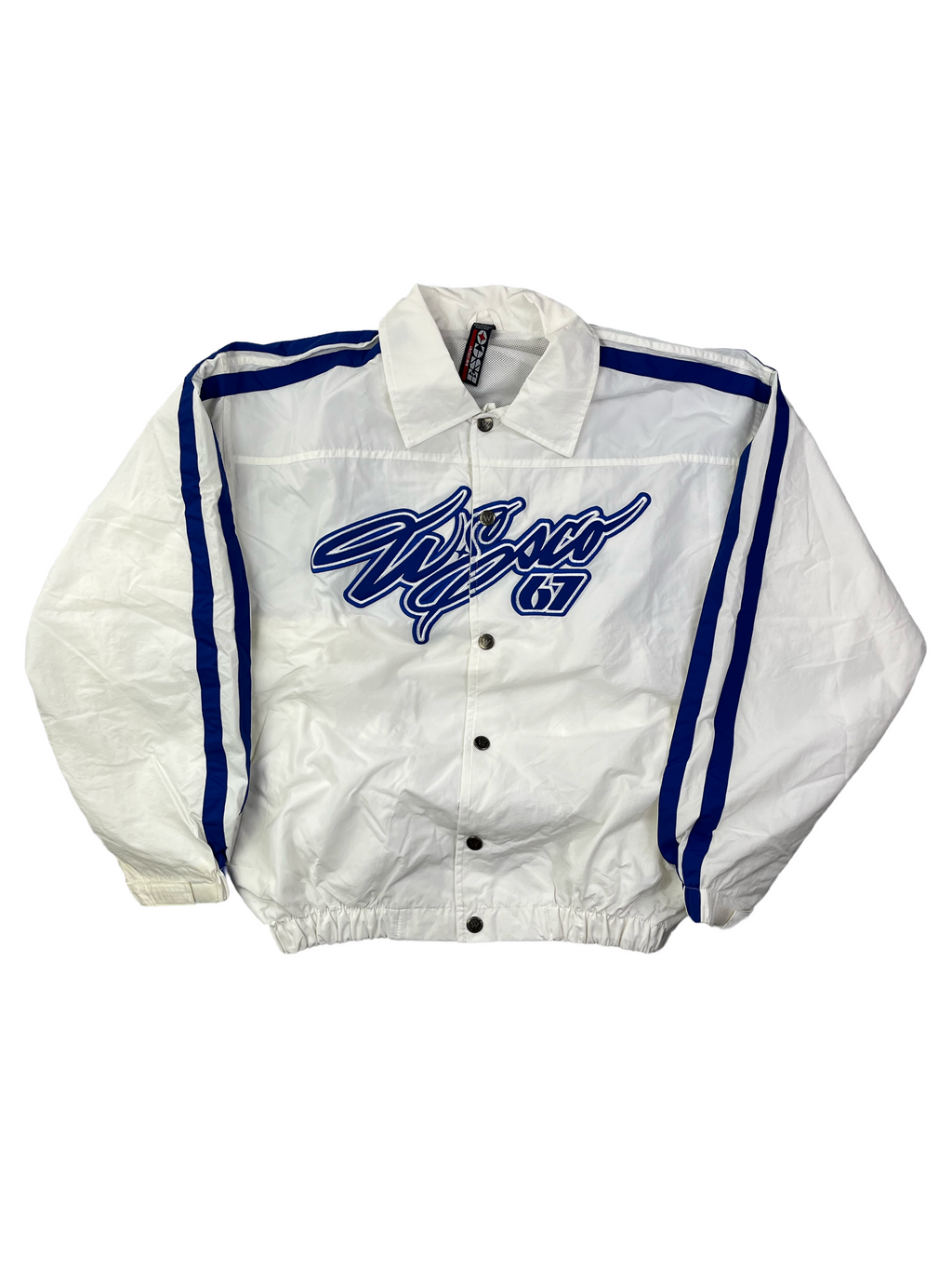 Willie esco Vintage Trainingsjacke 90s Weiß Blau M