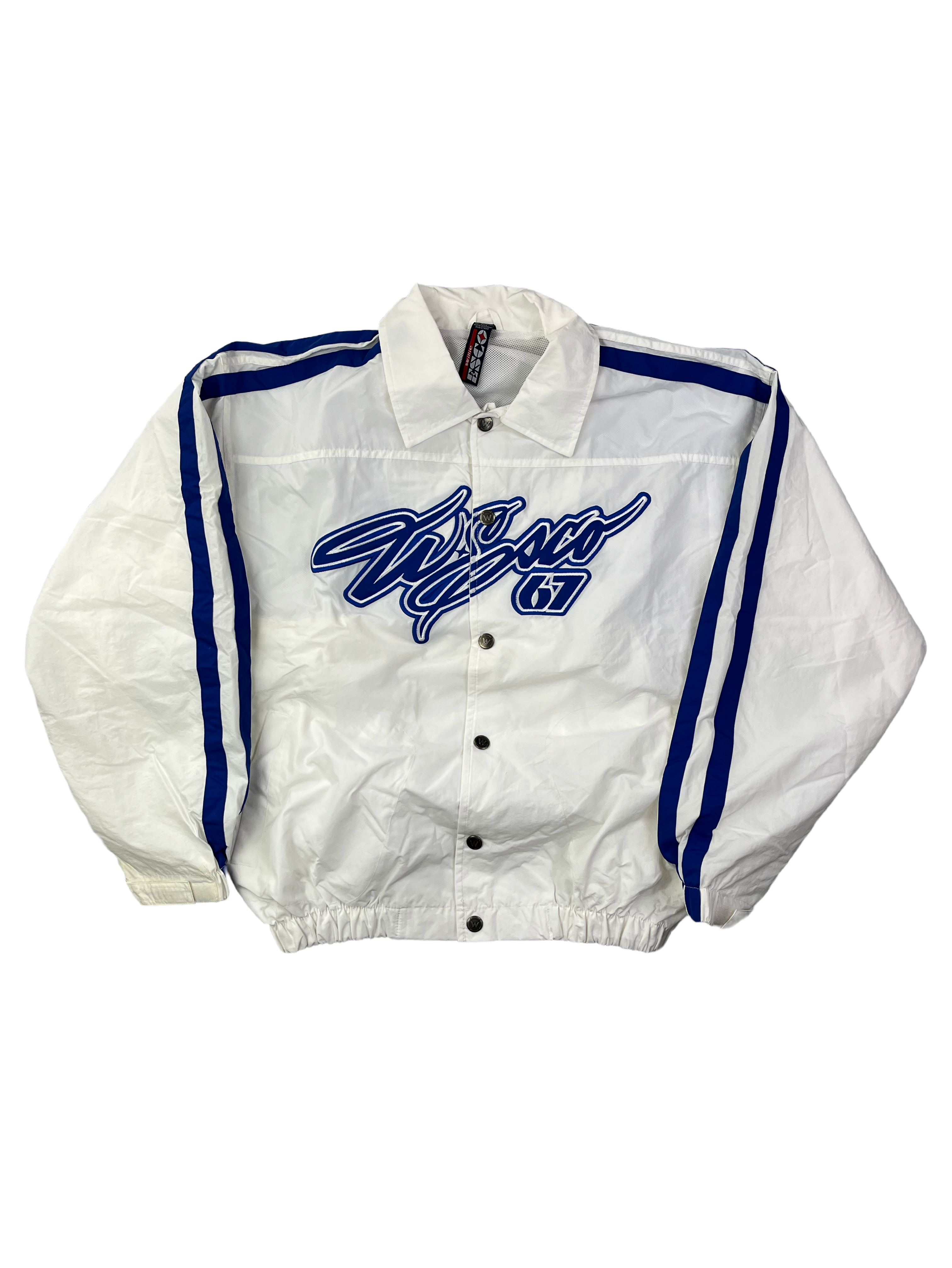 Willie esco Vintage Trainingsjacke 90s Weiß Blau M