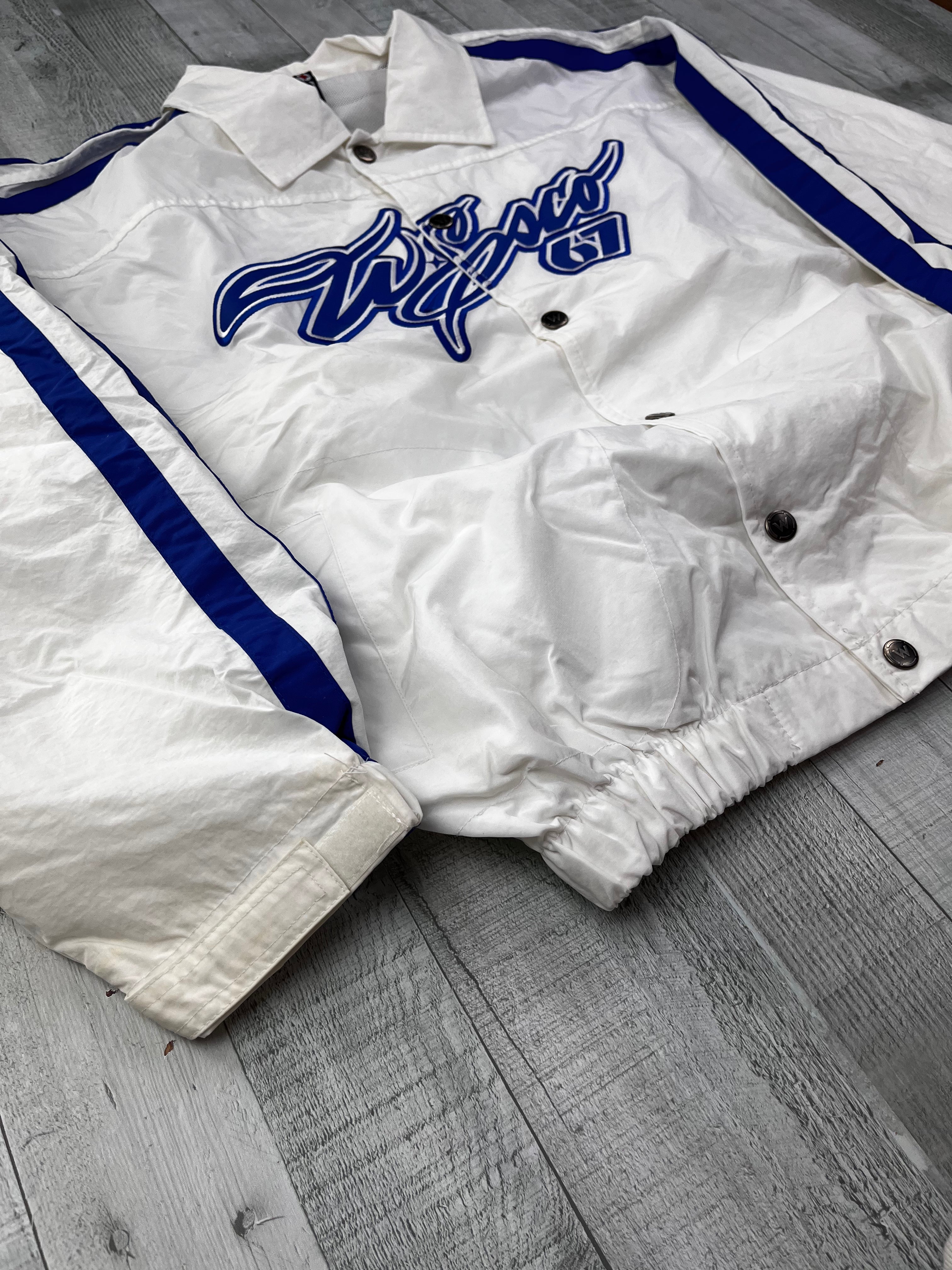 Willie esco Vintage Trainingsjacke 90s Weiß Blau M