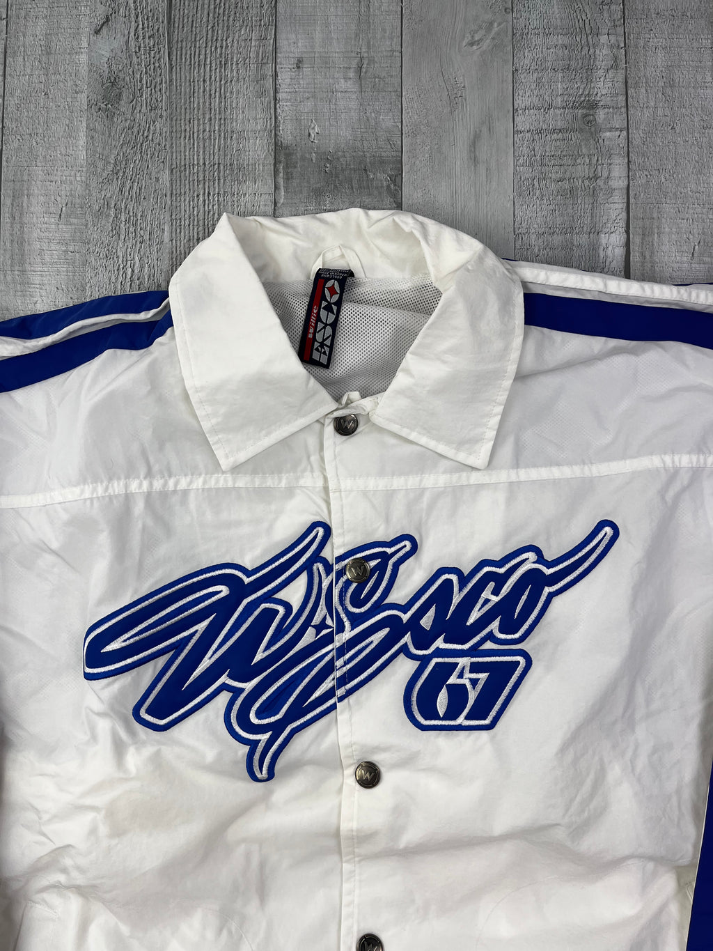 Willie esco Vintage Trainingsjacke 90s Weiß Blau M