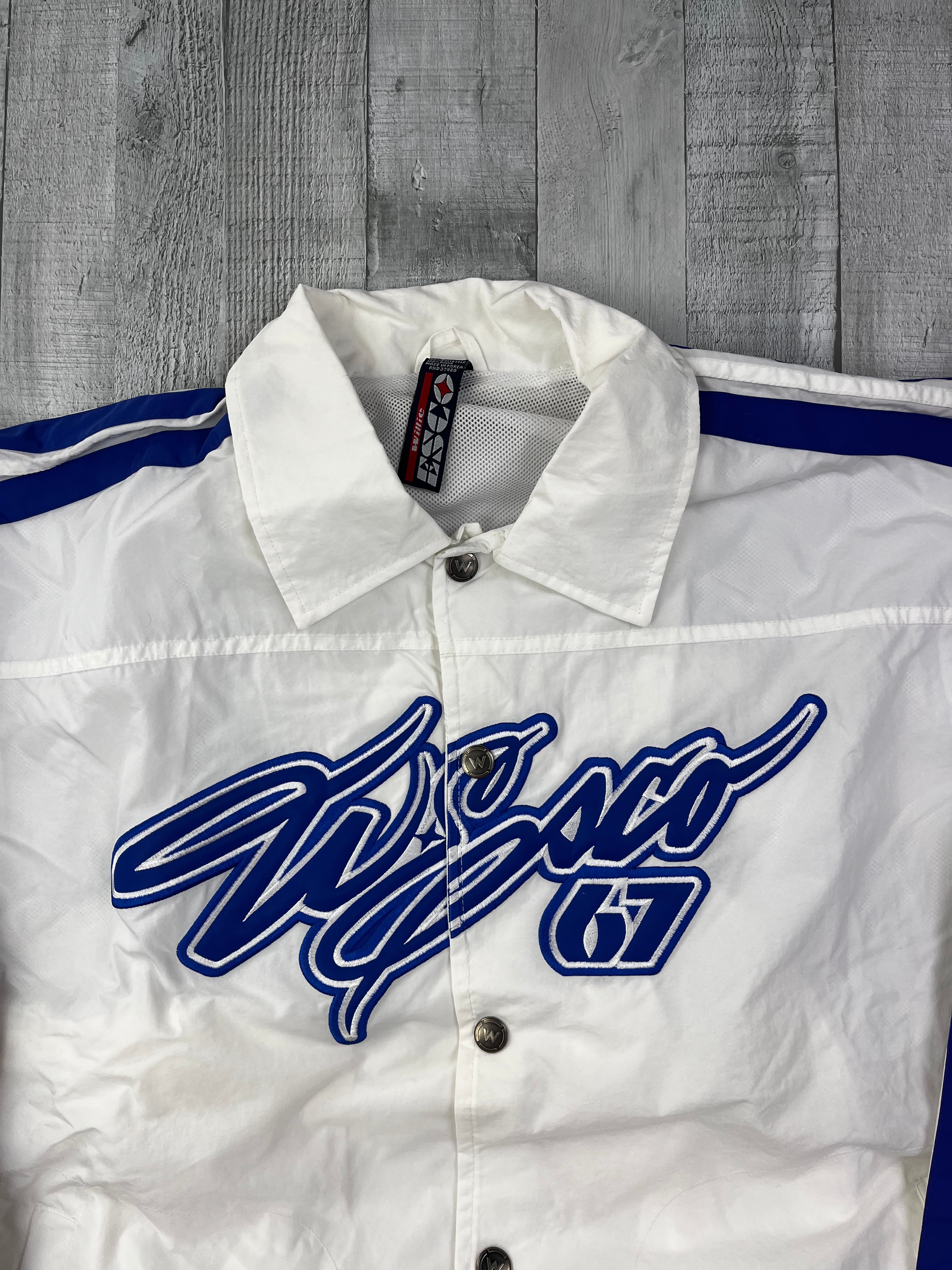 Willie esco Vintage Trainingsjacke 90s Weiß Blau M
