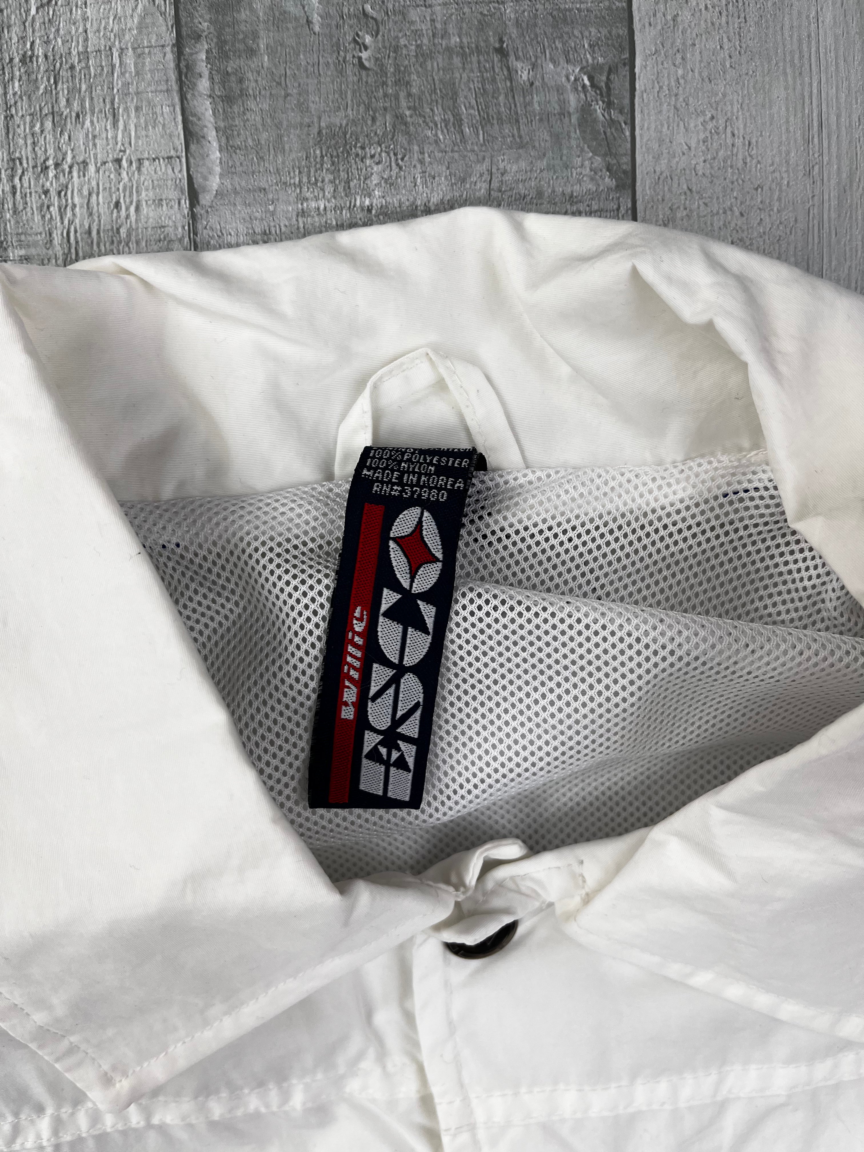 Willie esco Vintage Trainingsjacke 90s Weiß Blau M