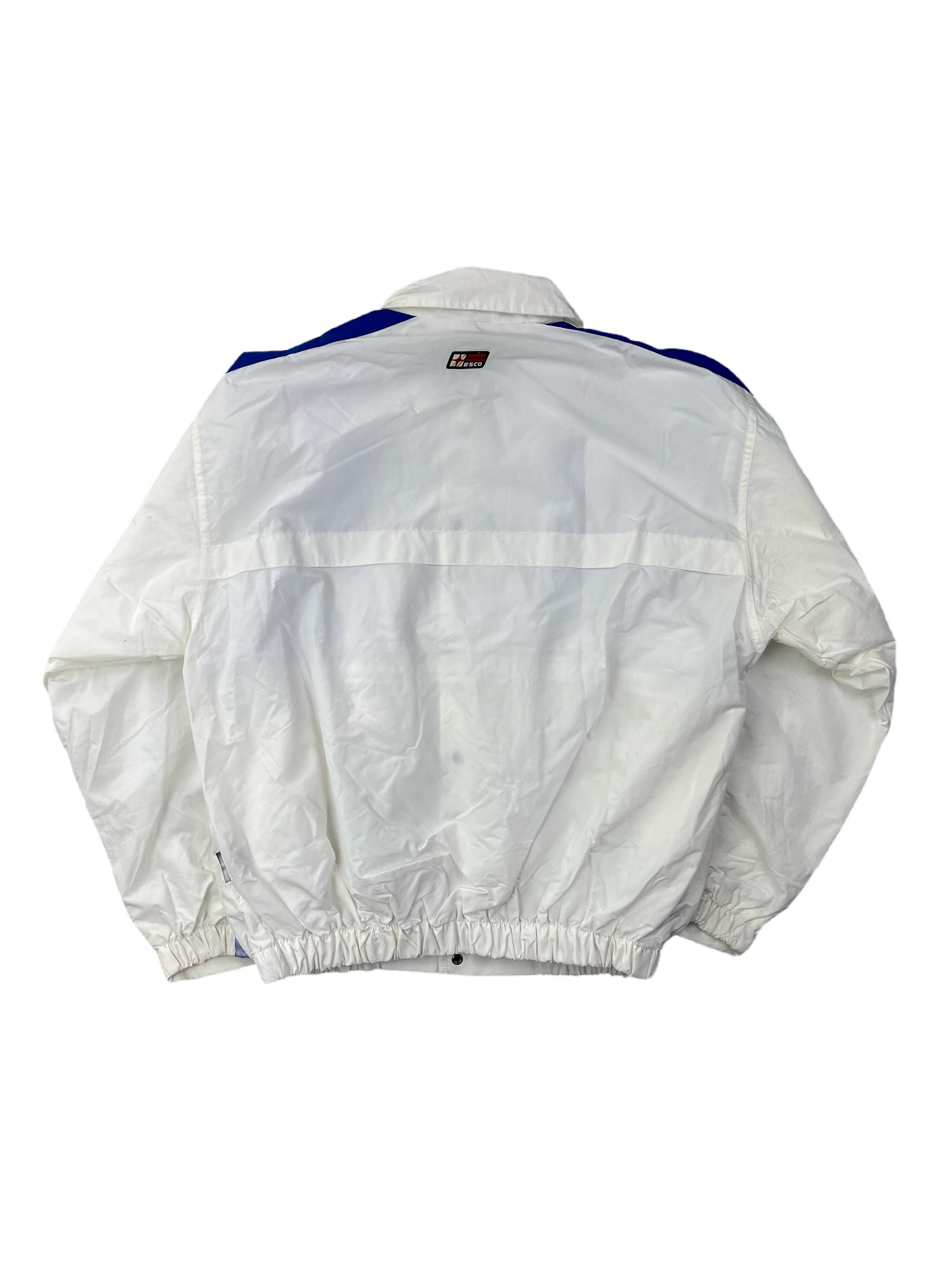 Willie esco Vintage Trainingsjacke 90s Weiß Blau M