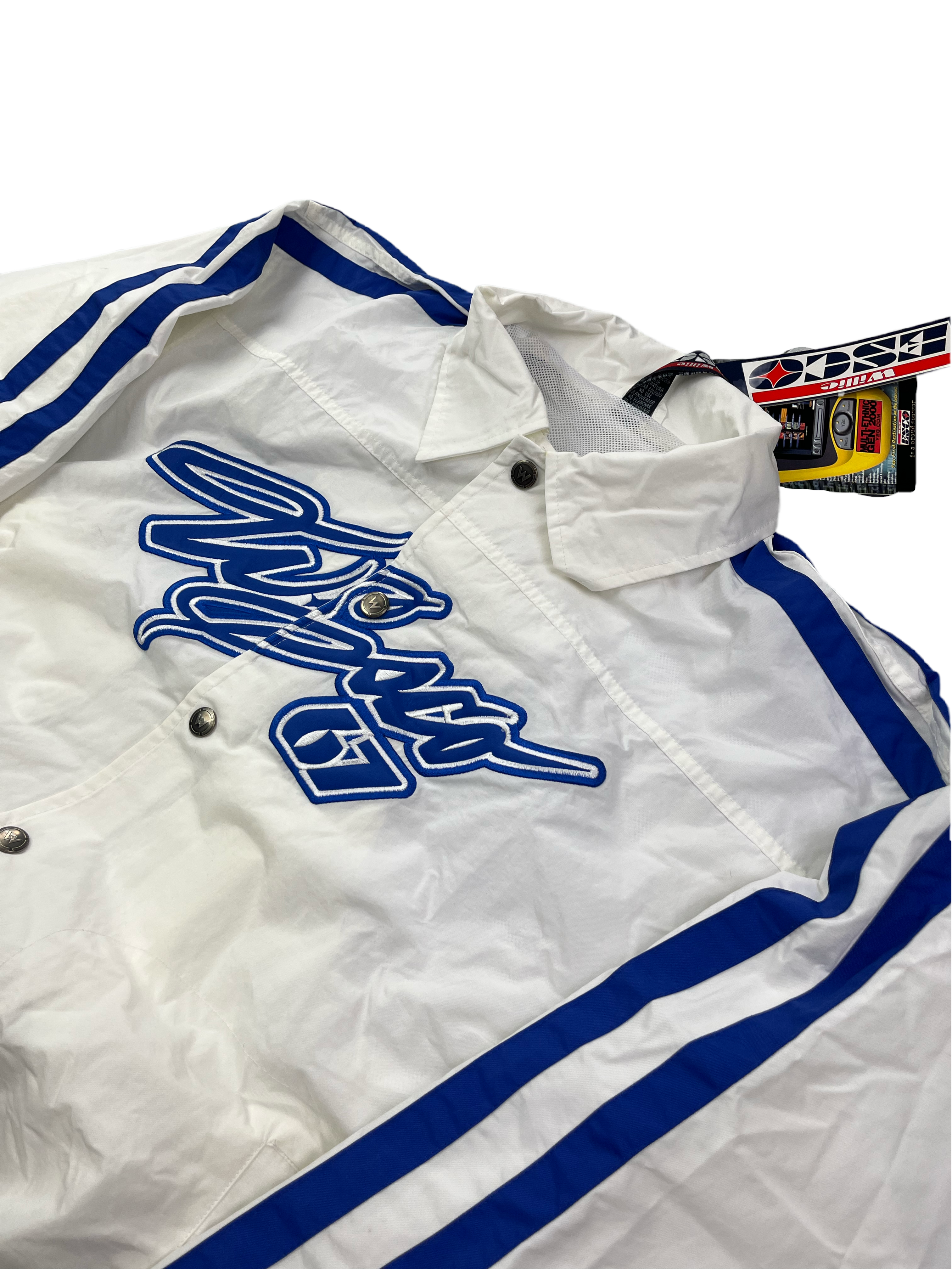 Willie Esco Vintage Trainingsjacke 90s Weiß Blau M