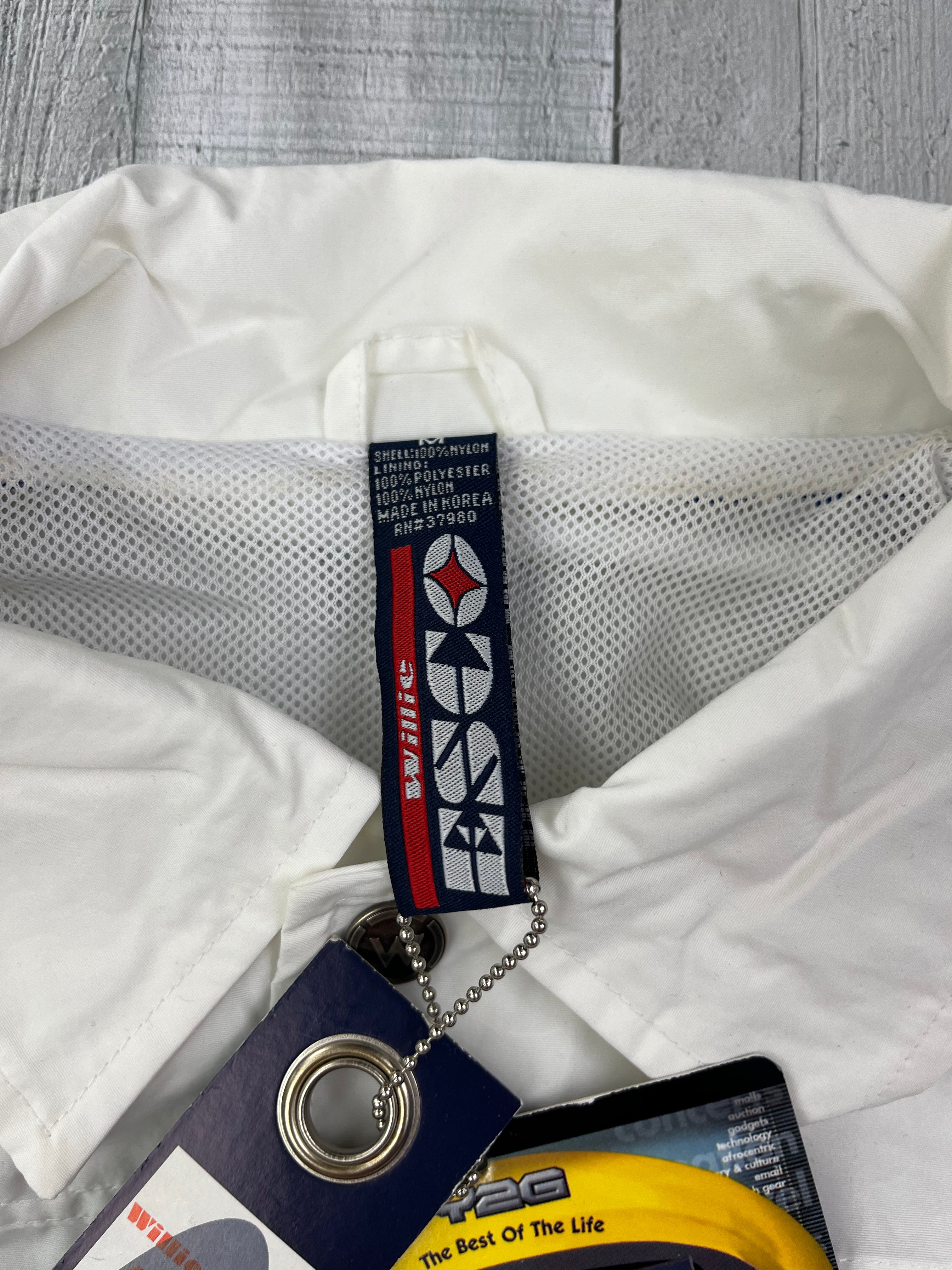 Willie Esco Vintage Trainingsjacke 90s Weiß Blau M