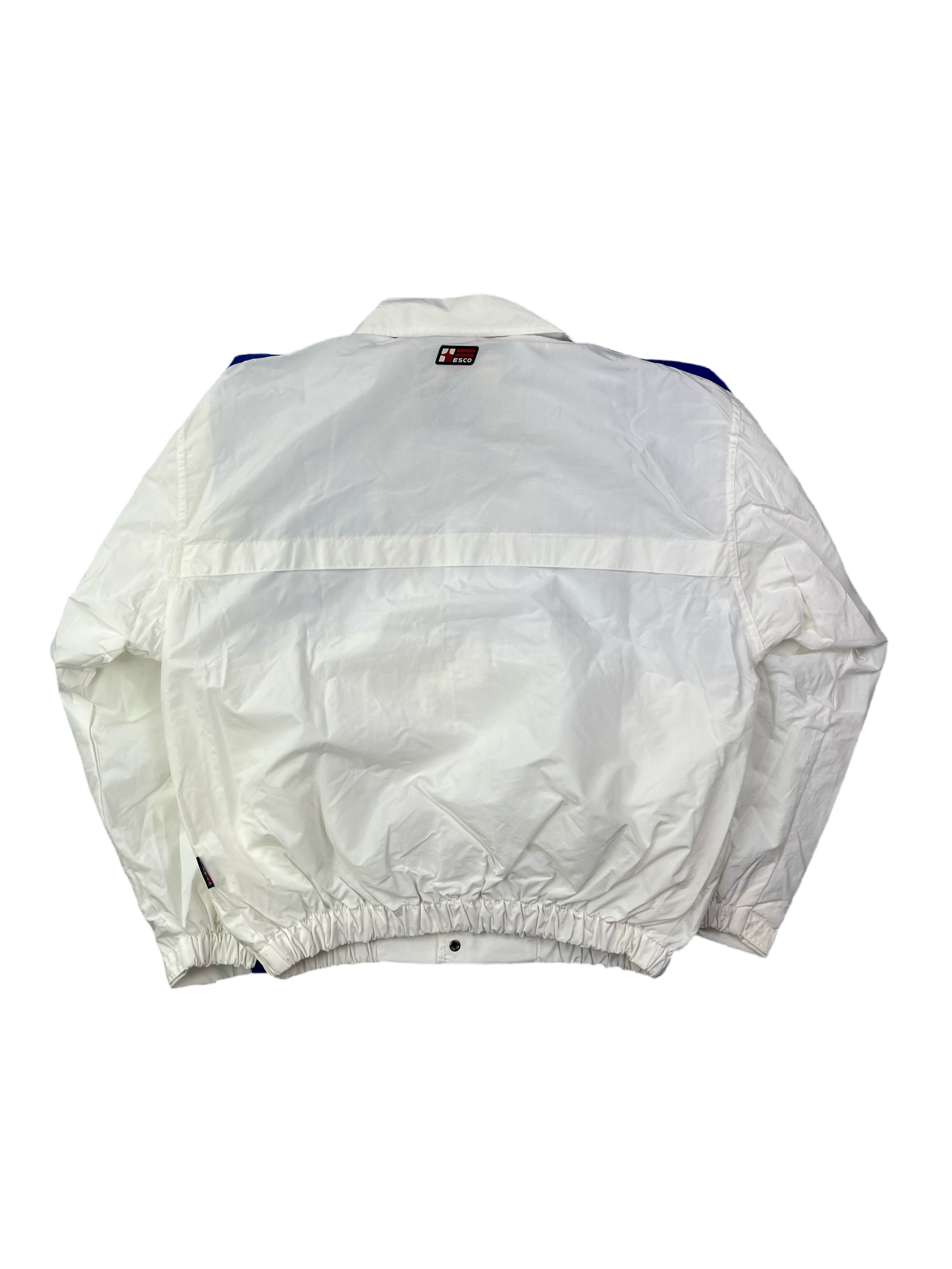 Willie Esco Vintage Trainingsjacke 90s Weiß Blau M