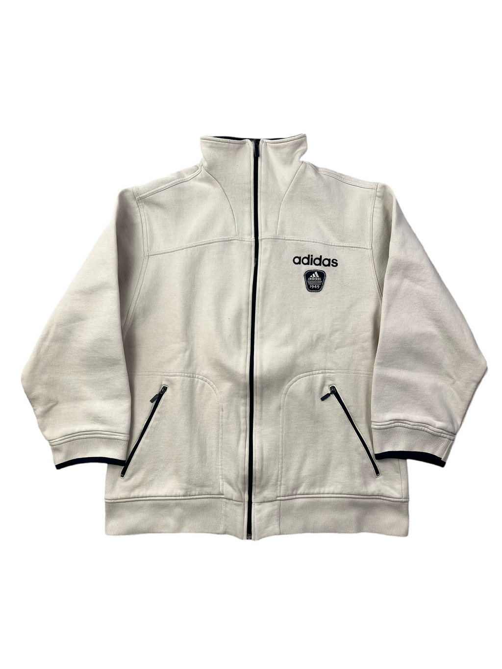 Adidas Vintage 1/4 Zip Pullover Y2K Beige M