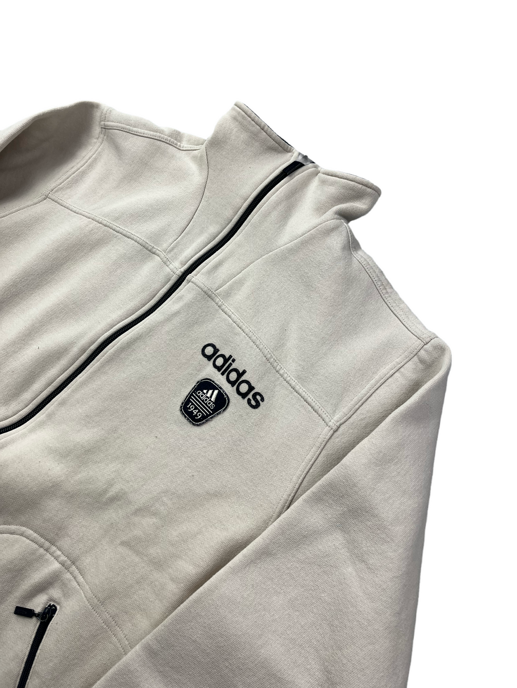 Adidas Vintage 1/4 Zip Pullover Y2K Beige M