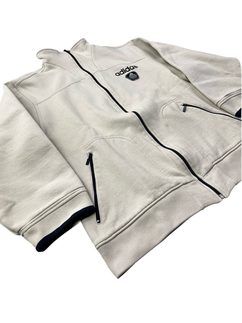 Adidas Vintage 1/4 Zip Pullover Y2K Beige M