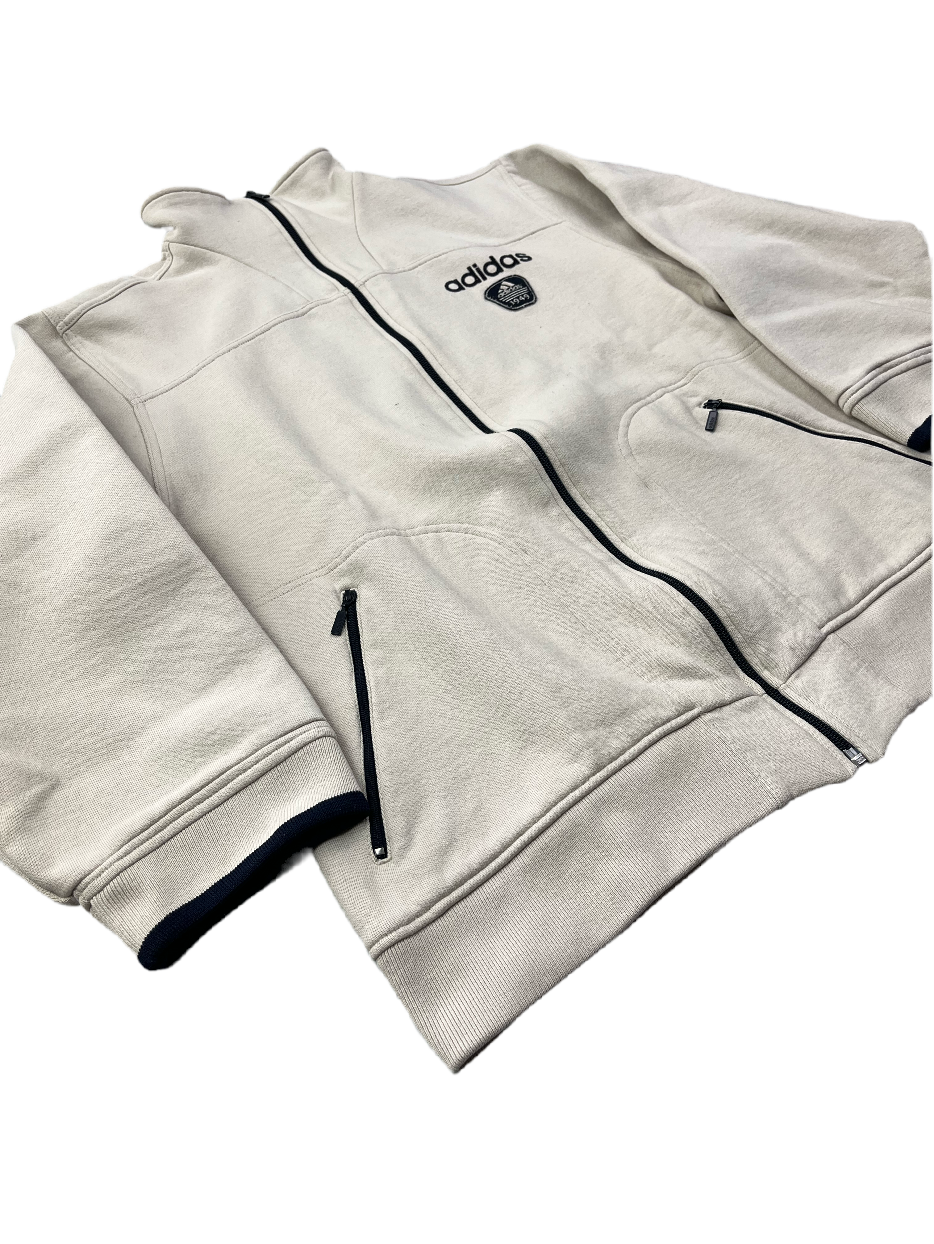 Adidas Vintage 1/4 Zip Pullover Y2K Beige M