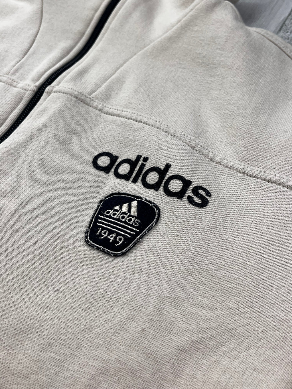 Adidas Vintage 1/4 Zip Pullover Y2K Beige M
