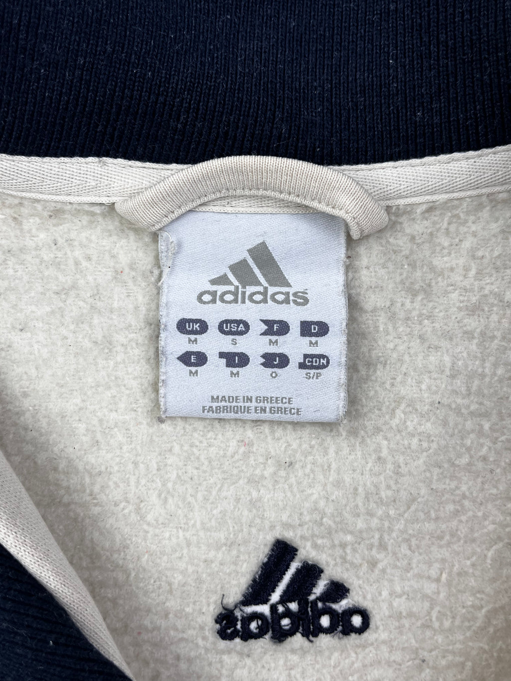 Adidas Vintage 1/4 Zip Pullover Y2K Beige M