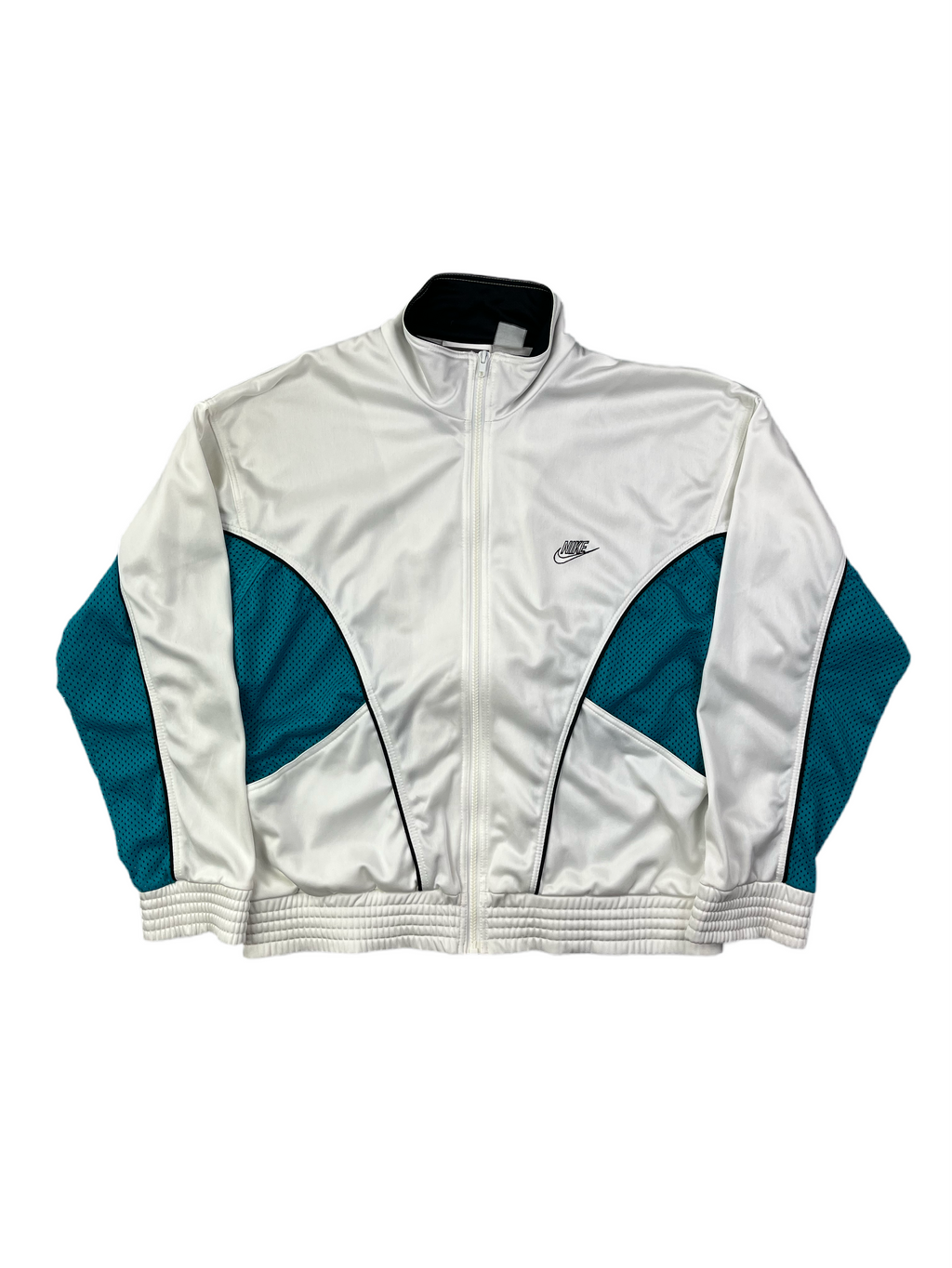 Nike Vintage Trainingsjacke 90s Selten Weiß Grün M