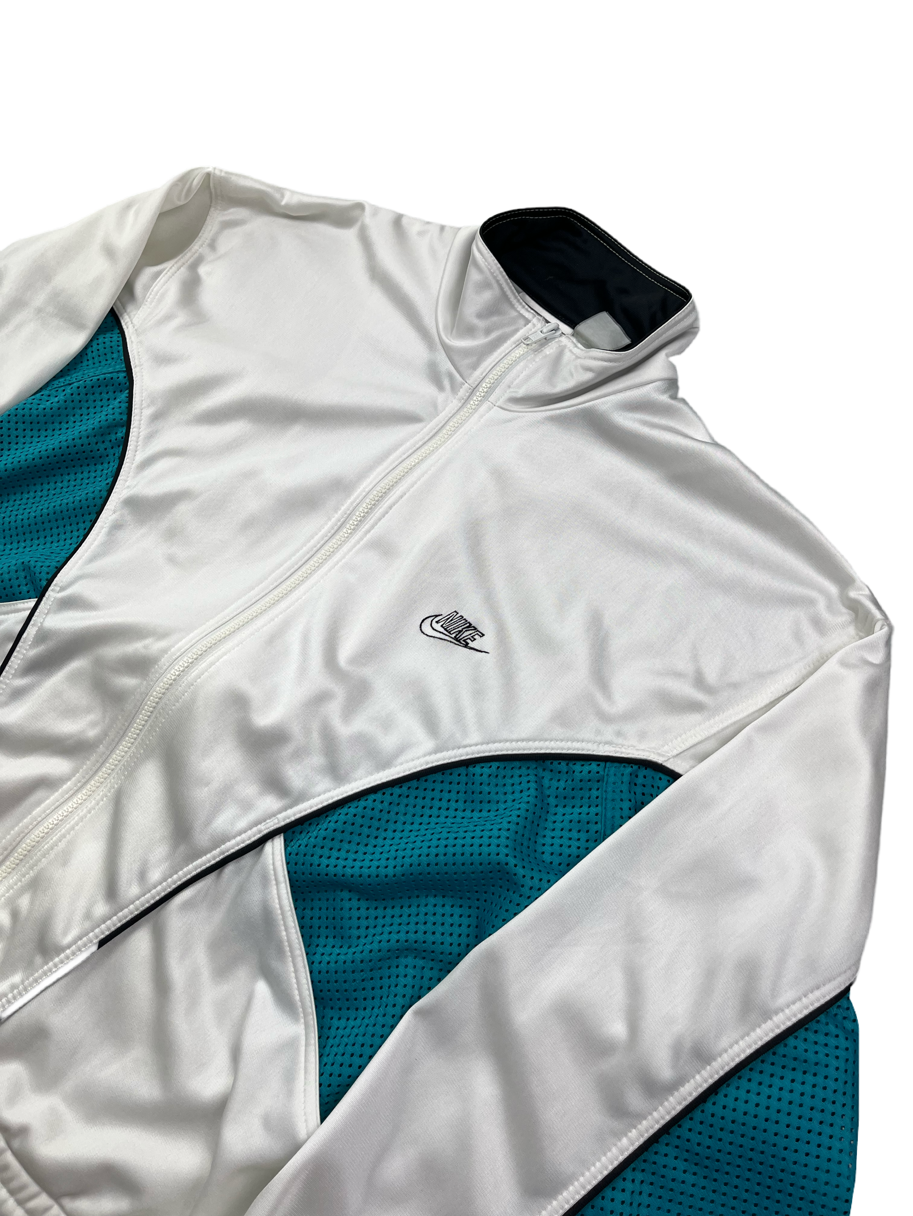 Nike Vintage Trainingsjacke 90s Selten Weiß Grün M