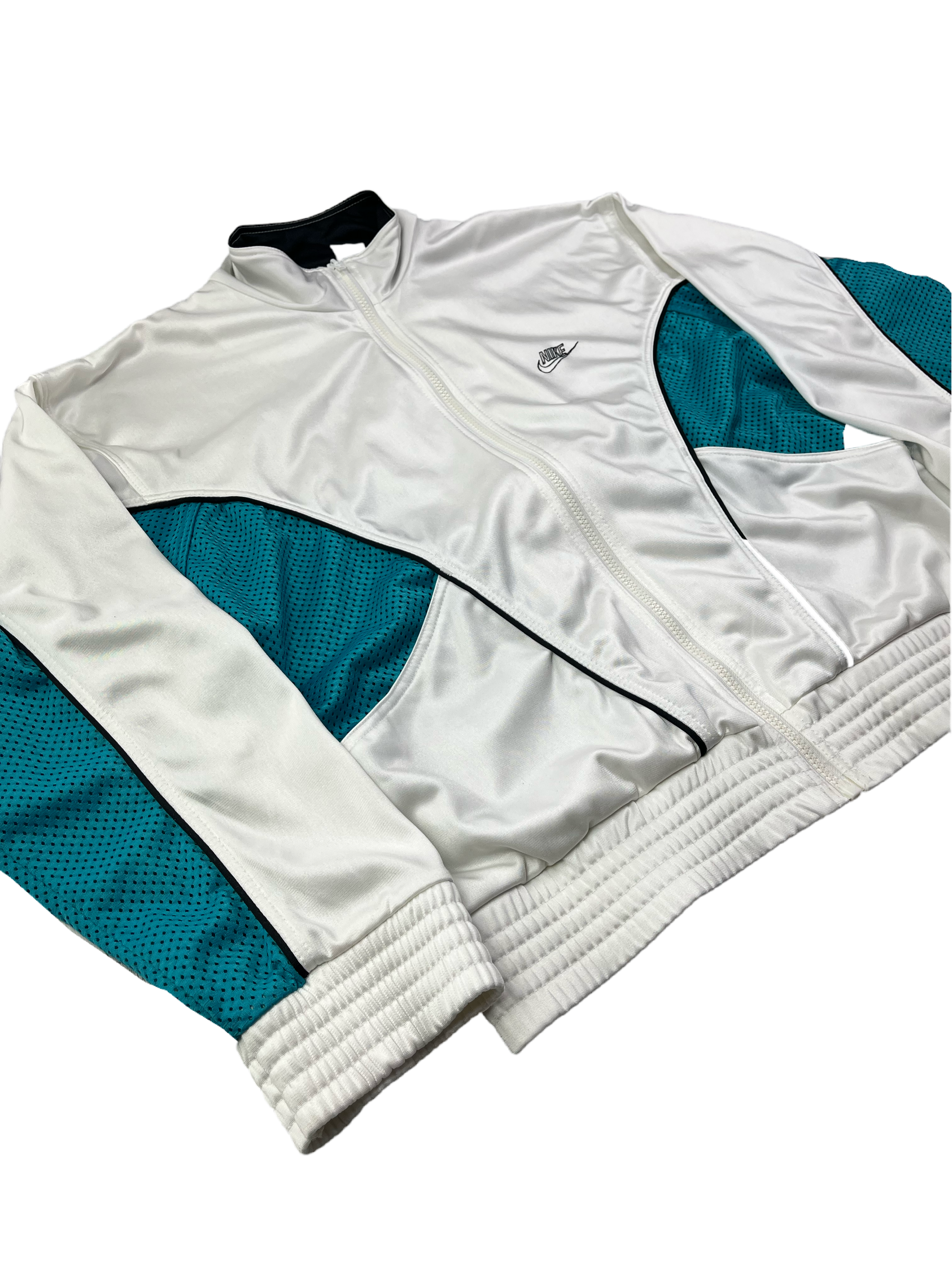 Nike Vintage Trainingsjacke 90s Selten Weiß Grün M