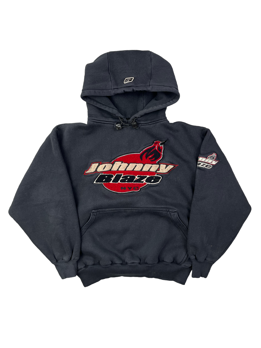 Johnny Blaze Vintage Hoodie 90s Selten Schwarz Rot L