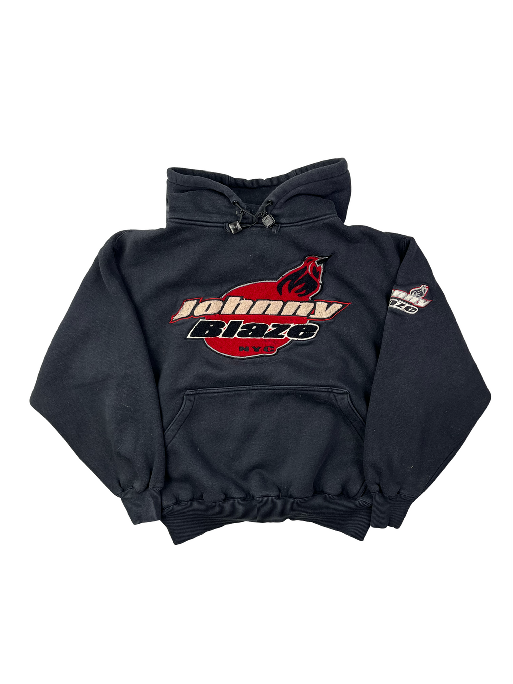 Johnny Blaze Vintage Hoodie 90s Selten Schwarz Rot L