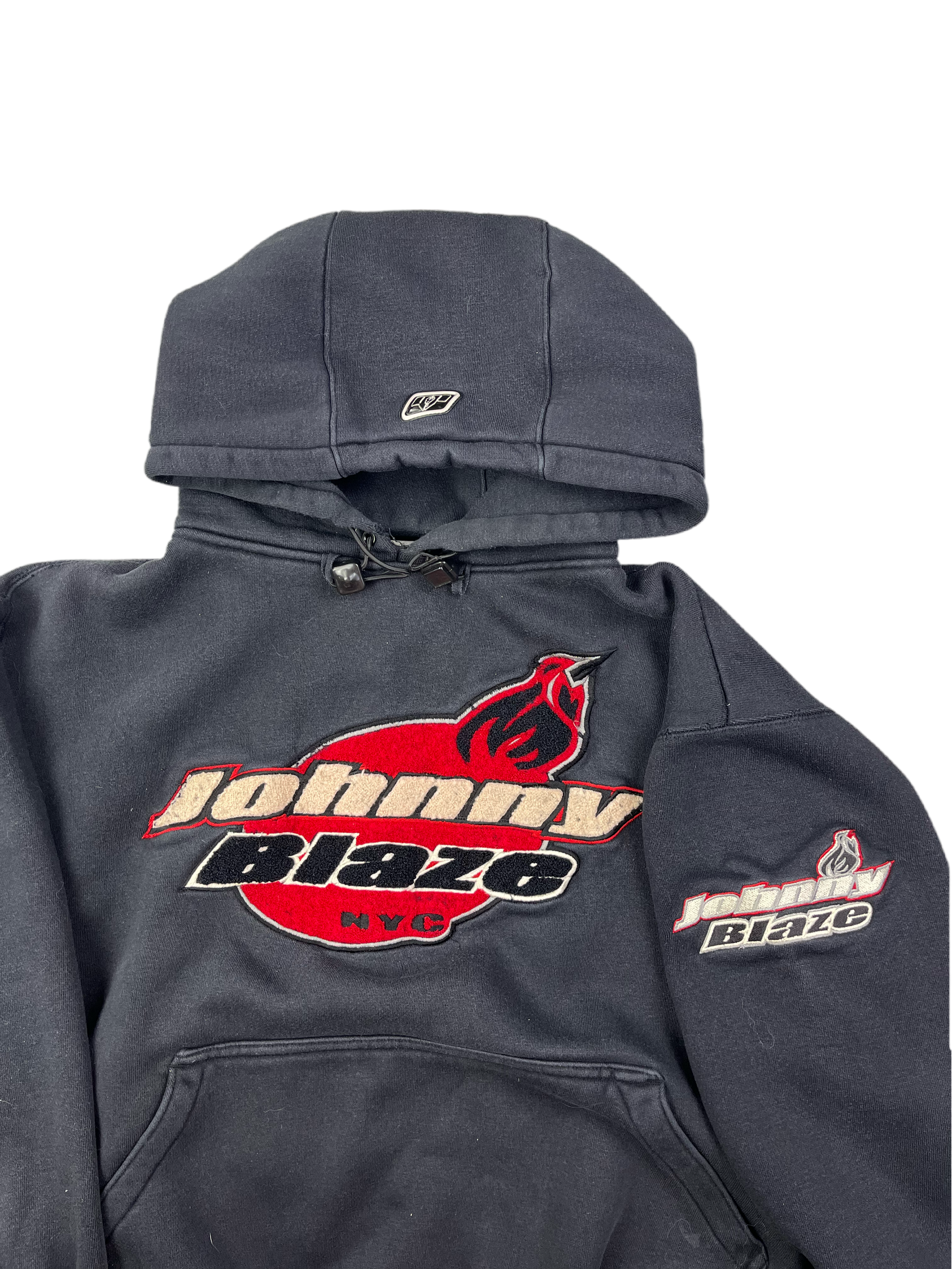 Johnny Blaze Vintage Hoodie 90s Selten Schwarz Rot L
