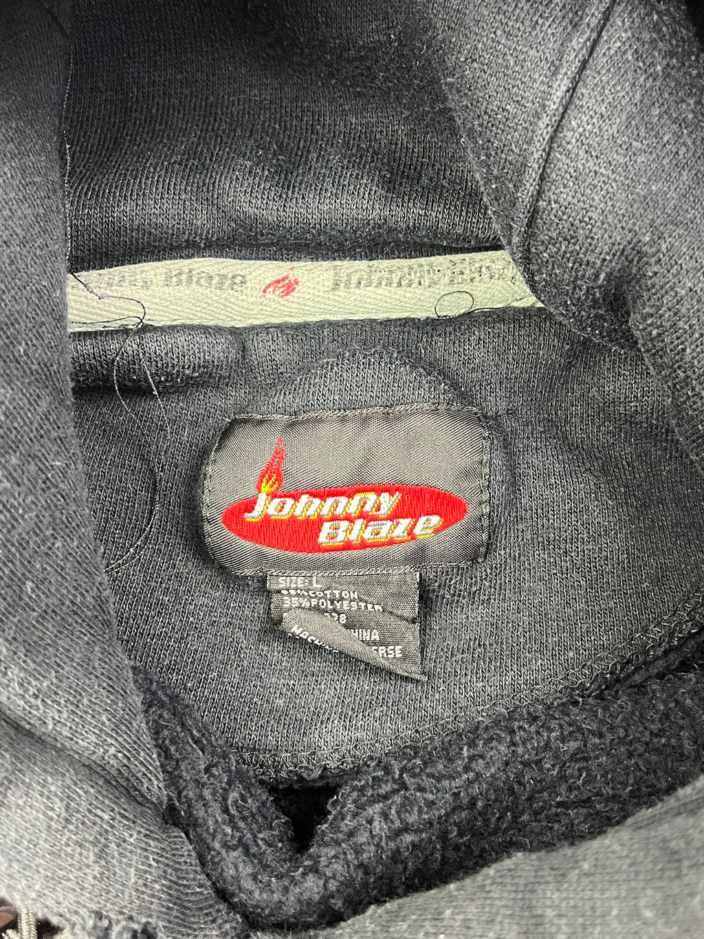 Johnny Blaze Vintage Hoodie 90s Selten Schwarz Rot L