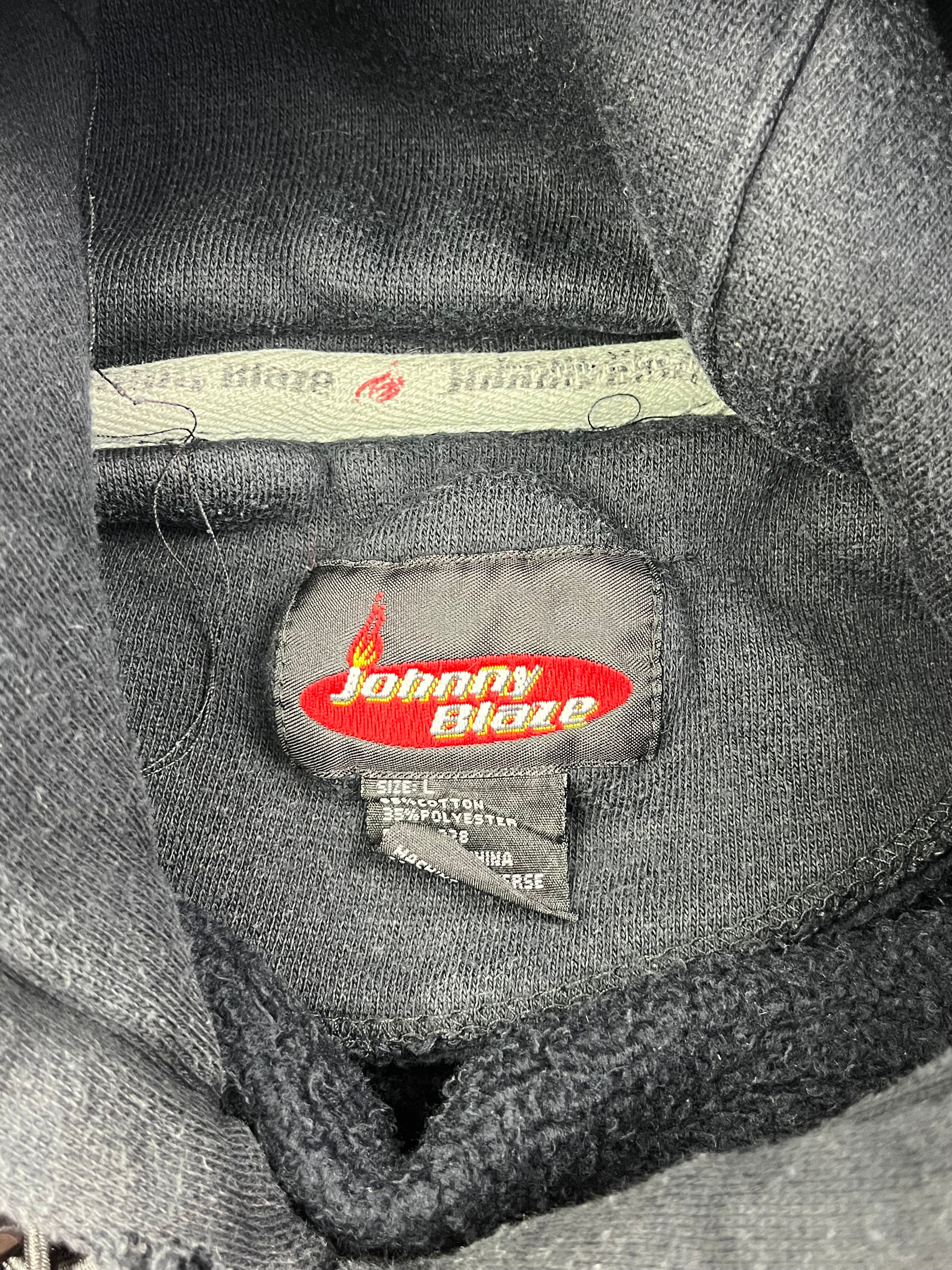 Johnny Blaze Vintage Hoodie 90s Selten Schwarz Rot L