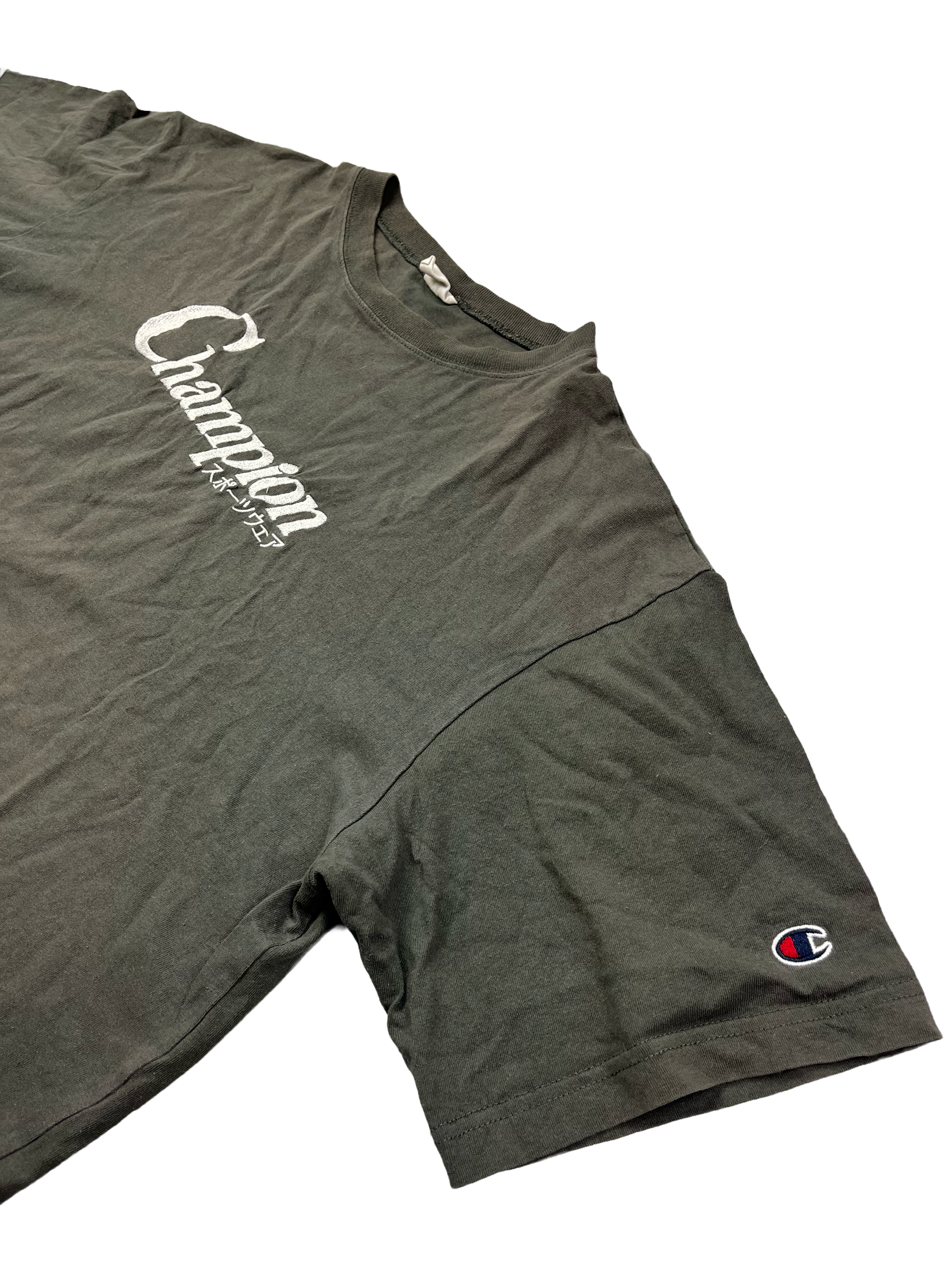 Champion Vintage Tshirt Y2K Khaki L
