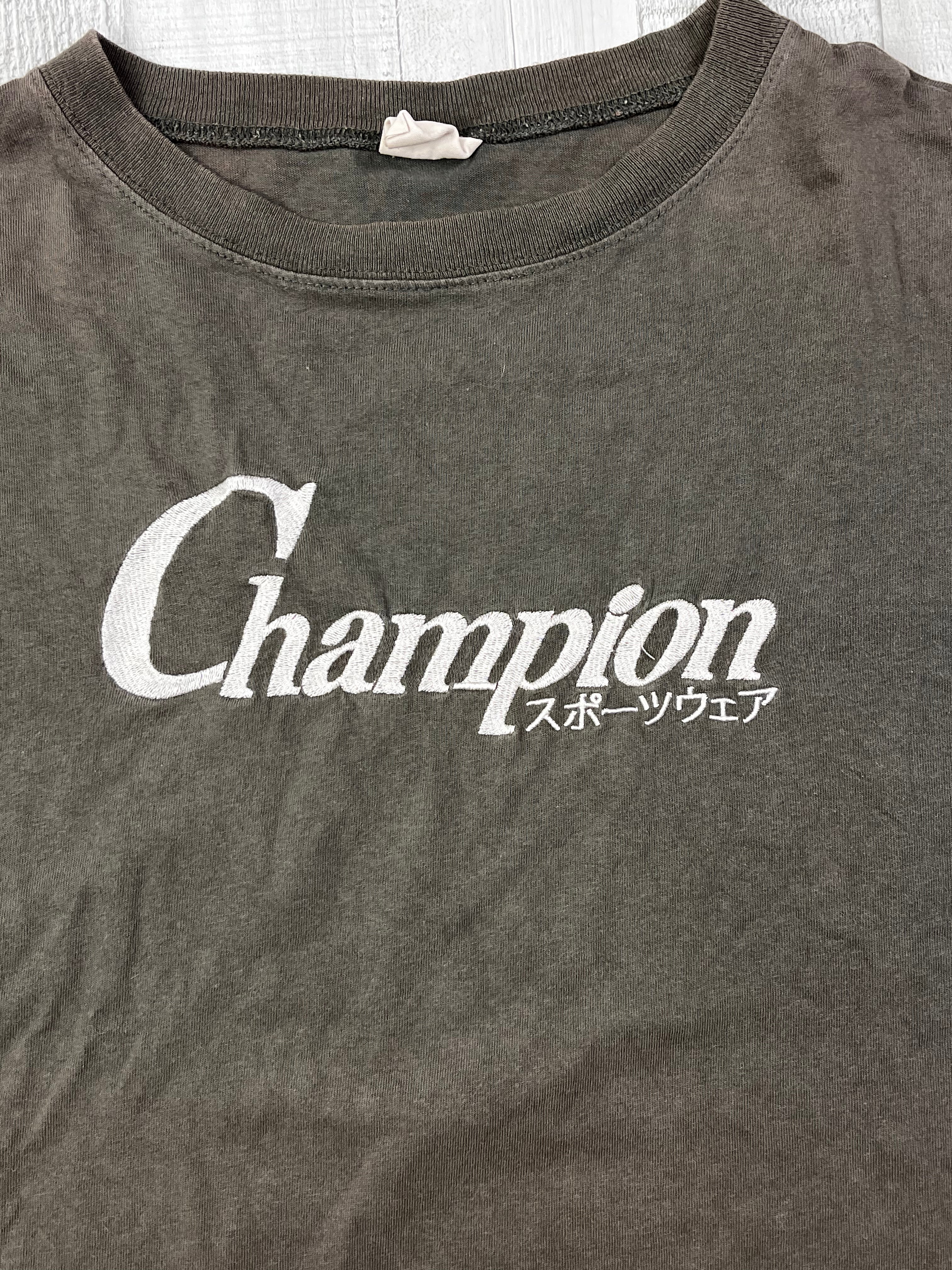 Champion Vintage Tshirt Y2K Khaki L