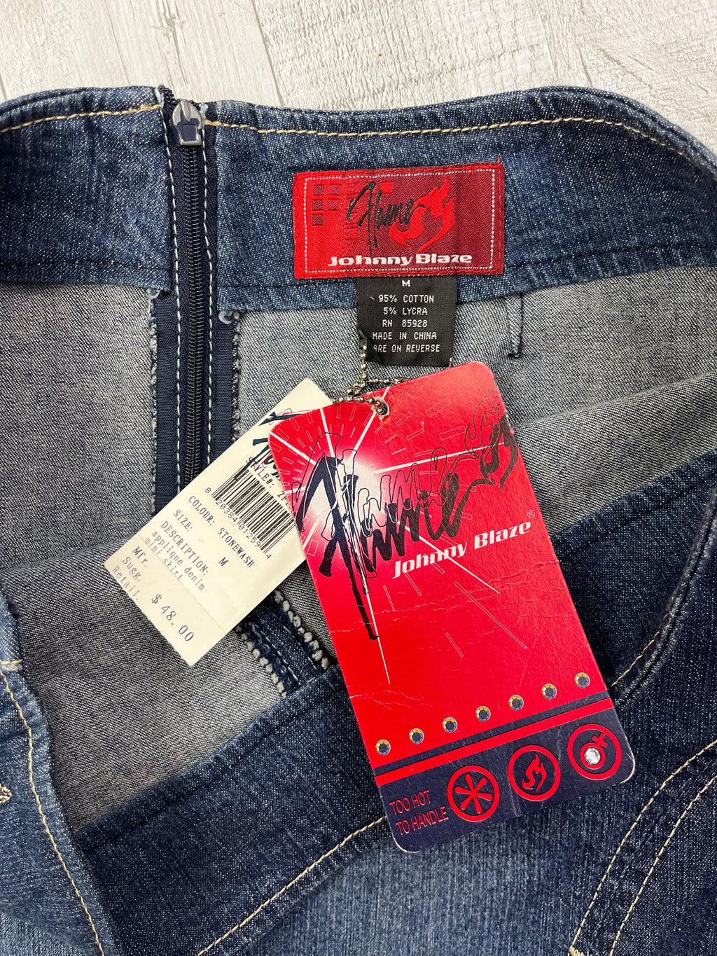 Johnny Blaze Vintage Damen Jeansrock 90s Blau M