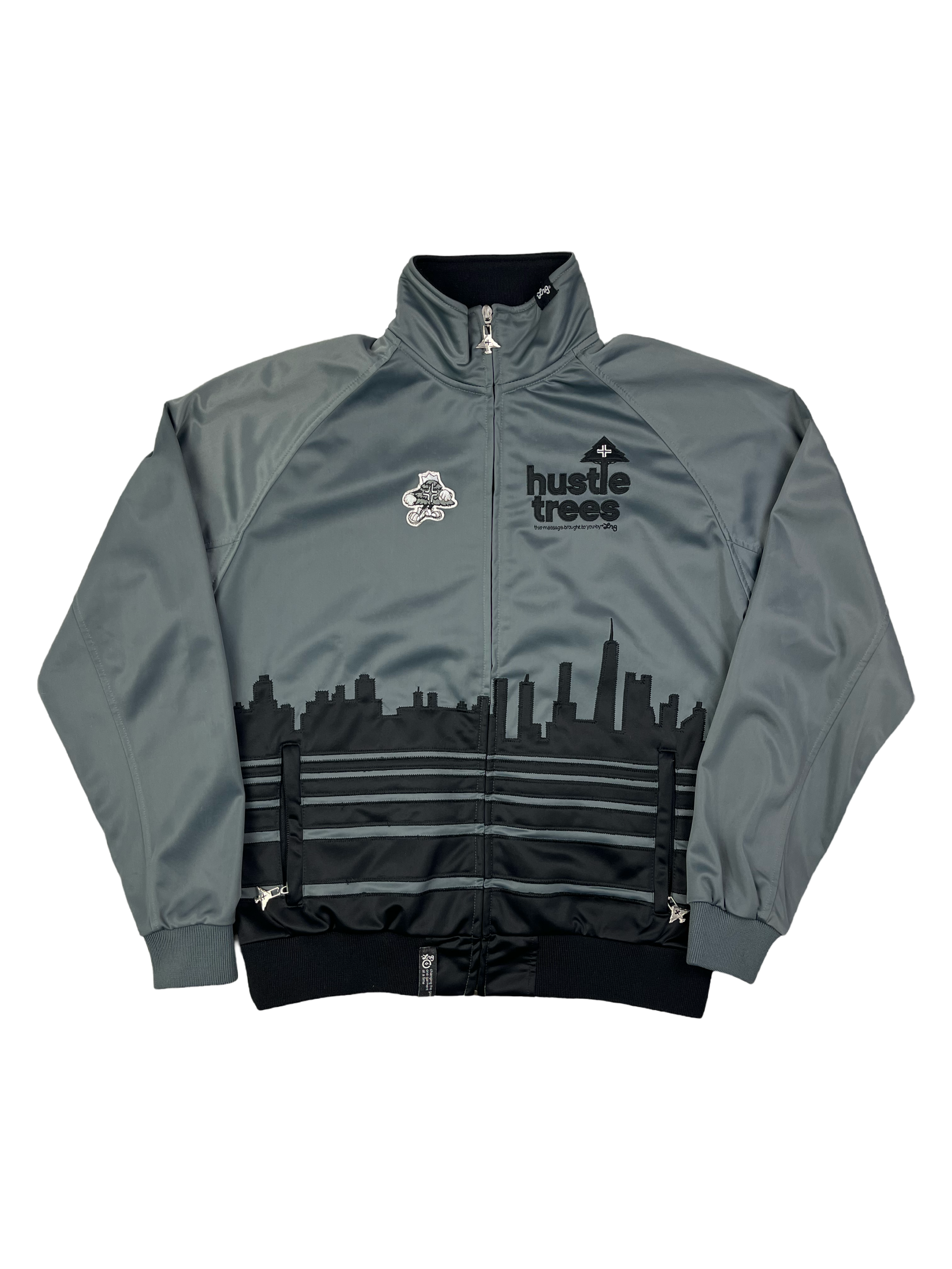 LRG Vintage Trainingsjacke Y2K Grau Schwarz M