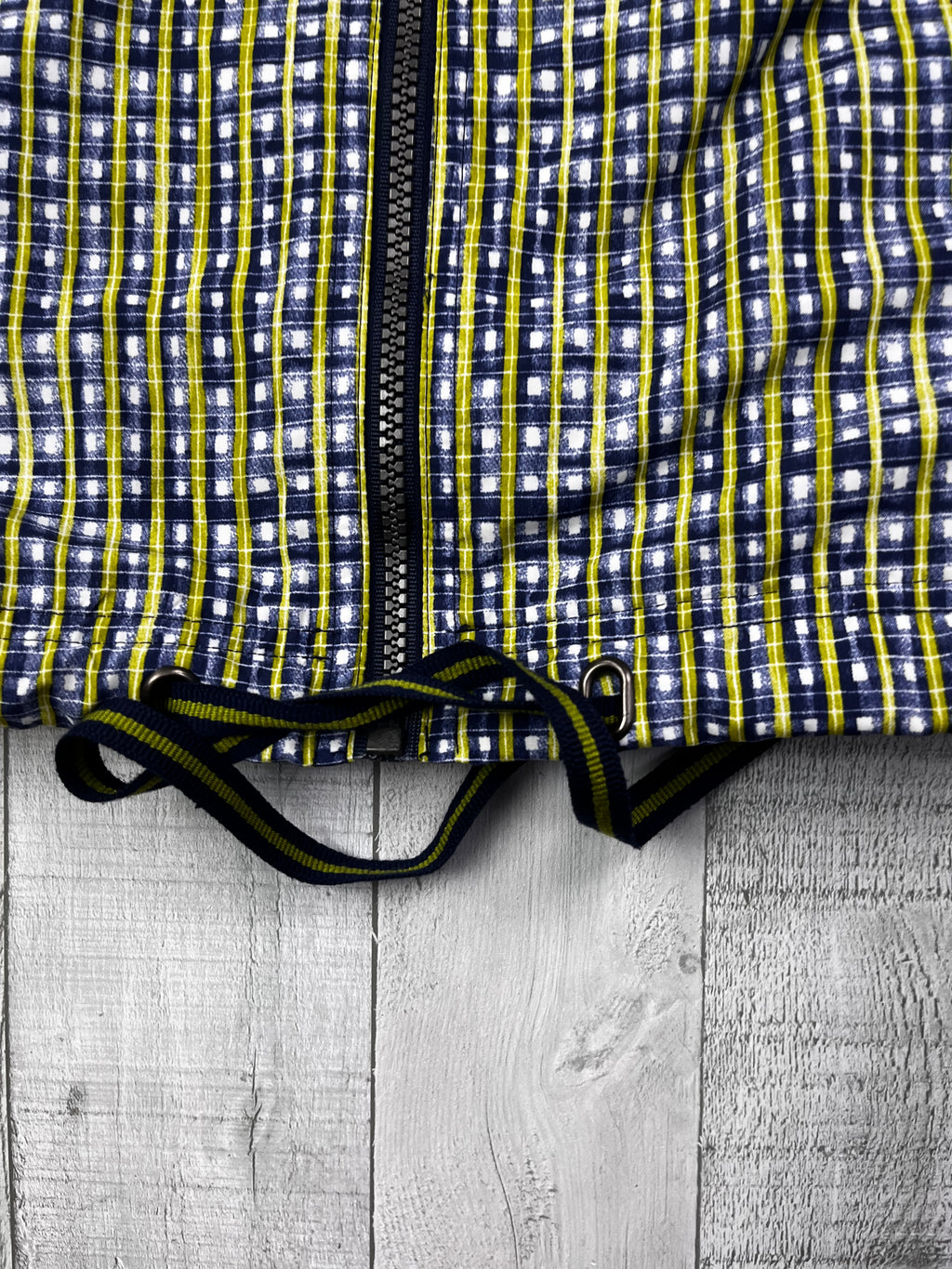 Reebok Vintage Trainingsjacke Muster 90s Dunkelblau Gelb L