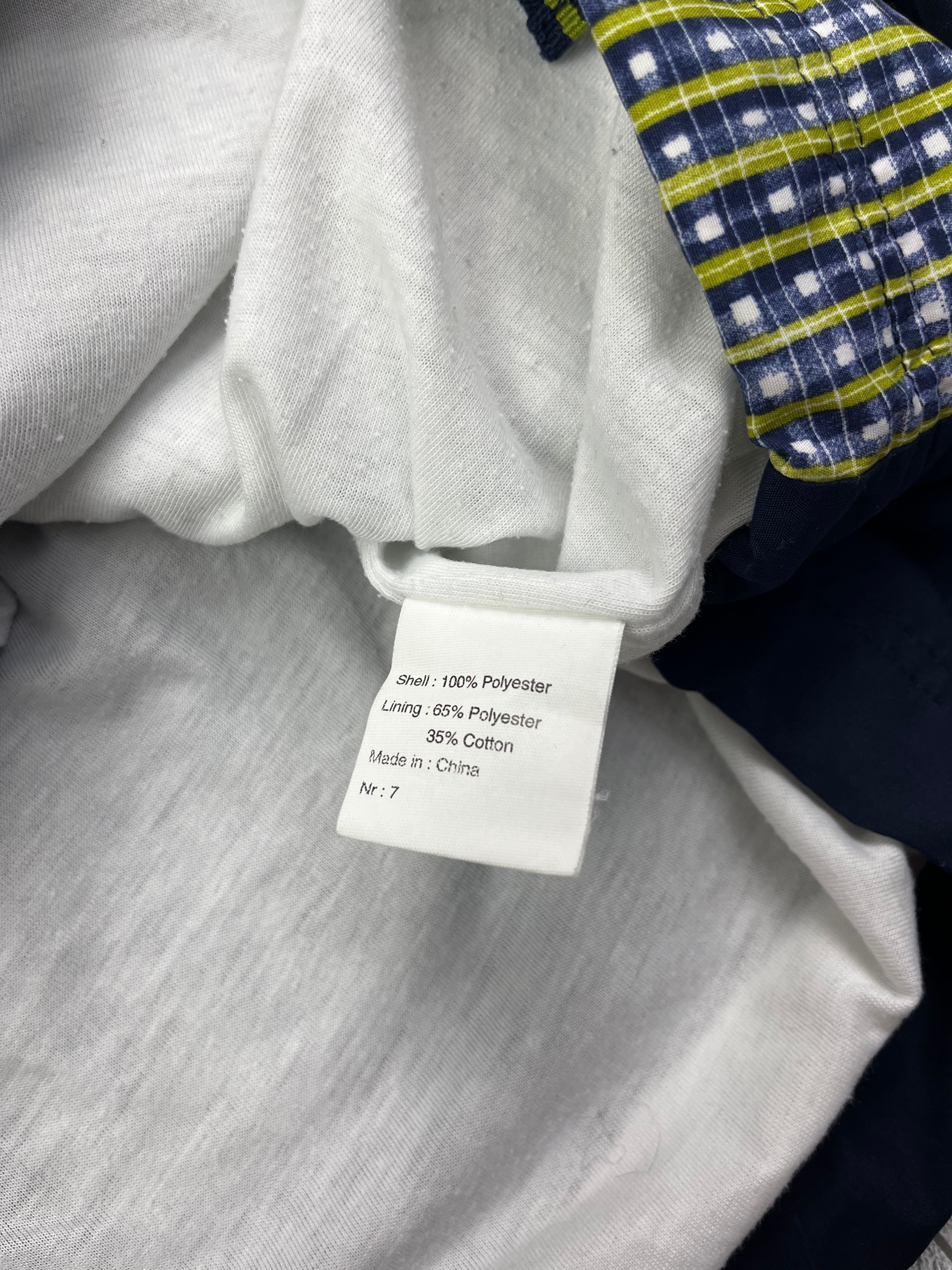 Reebok Vintage Trainingsjacke Muster 90s Dunkelblau Gelb L