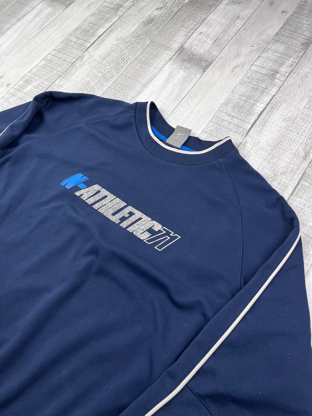 Nike Athletic Vintage Sweater Nylon Blau XL