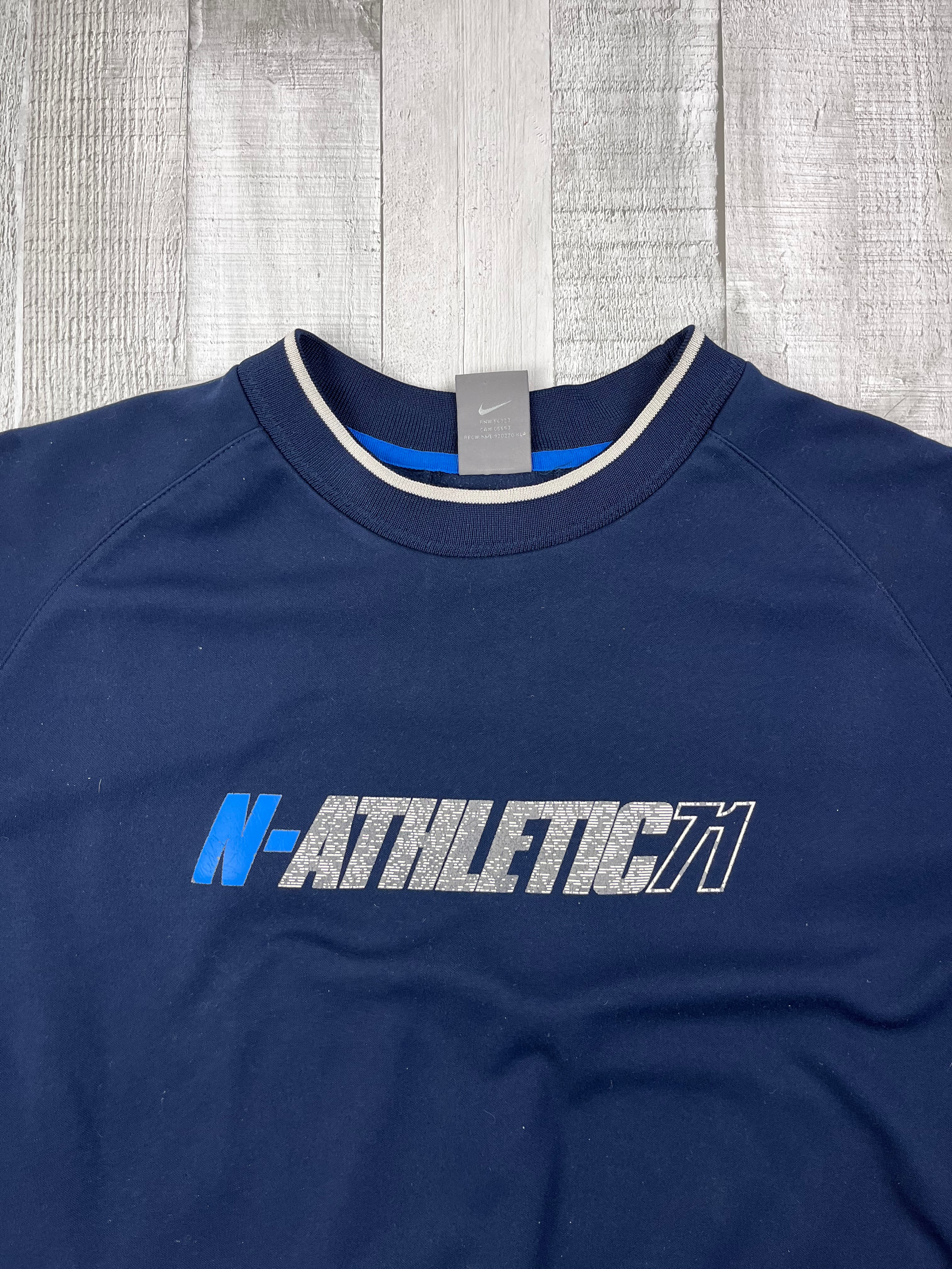 Nike Athletic Vintage Sweater Nylon Blau XL