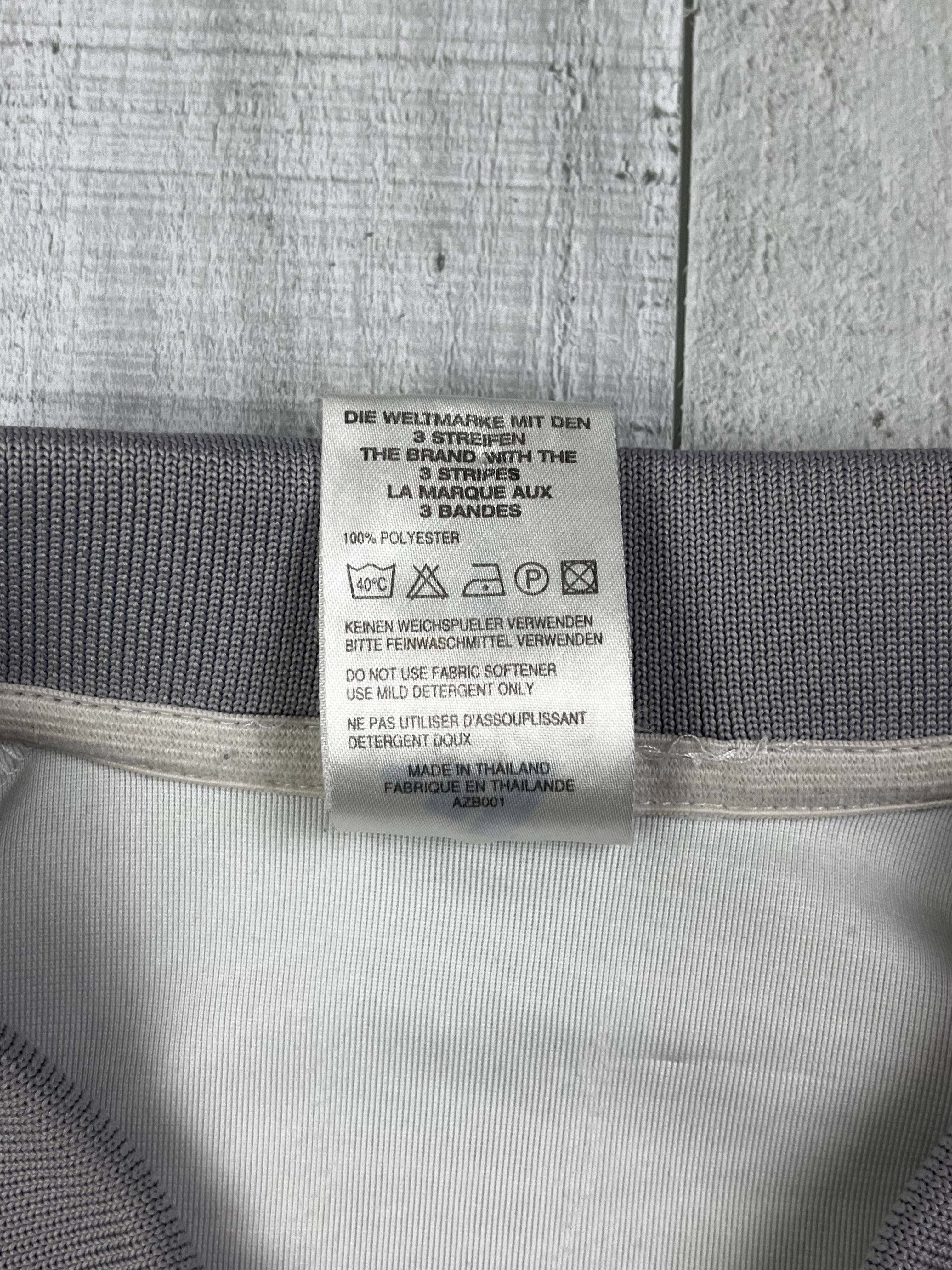 Adidas Vintage Polo Sport T-Shirt 90s Weiß Grau XL