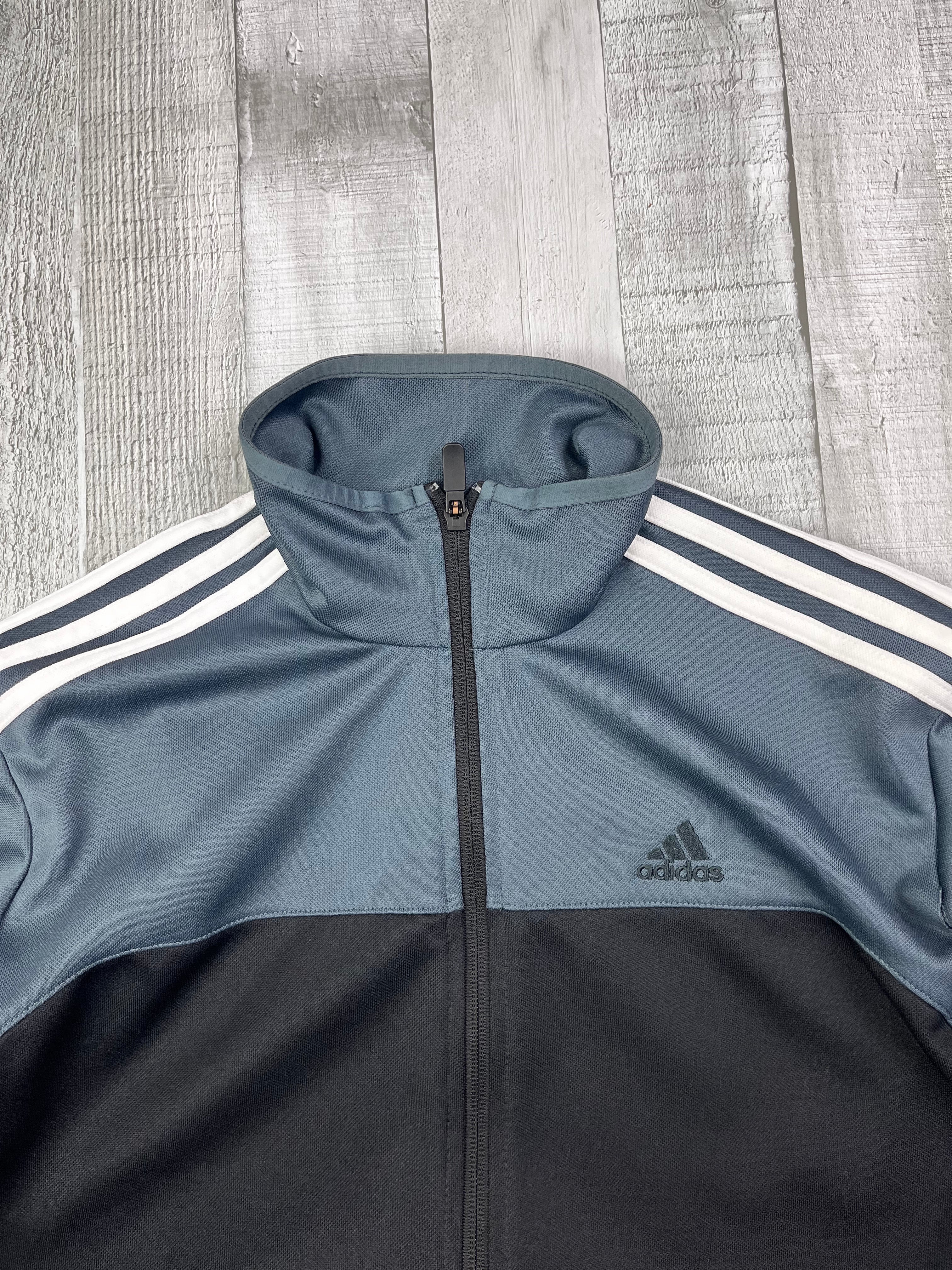 Adidas Vintage Trainingsjacke Y2K Schwarz Dunkelgrau S