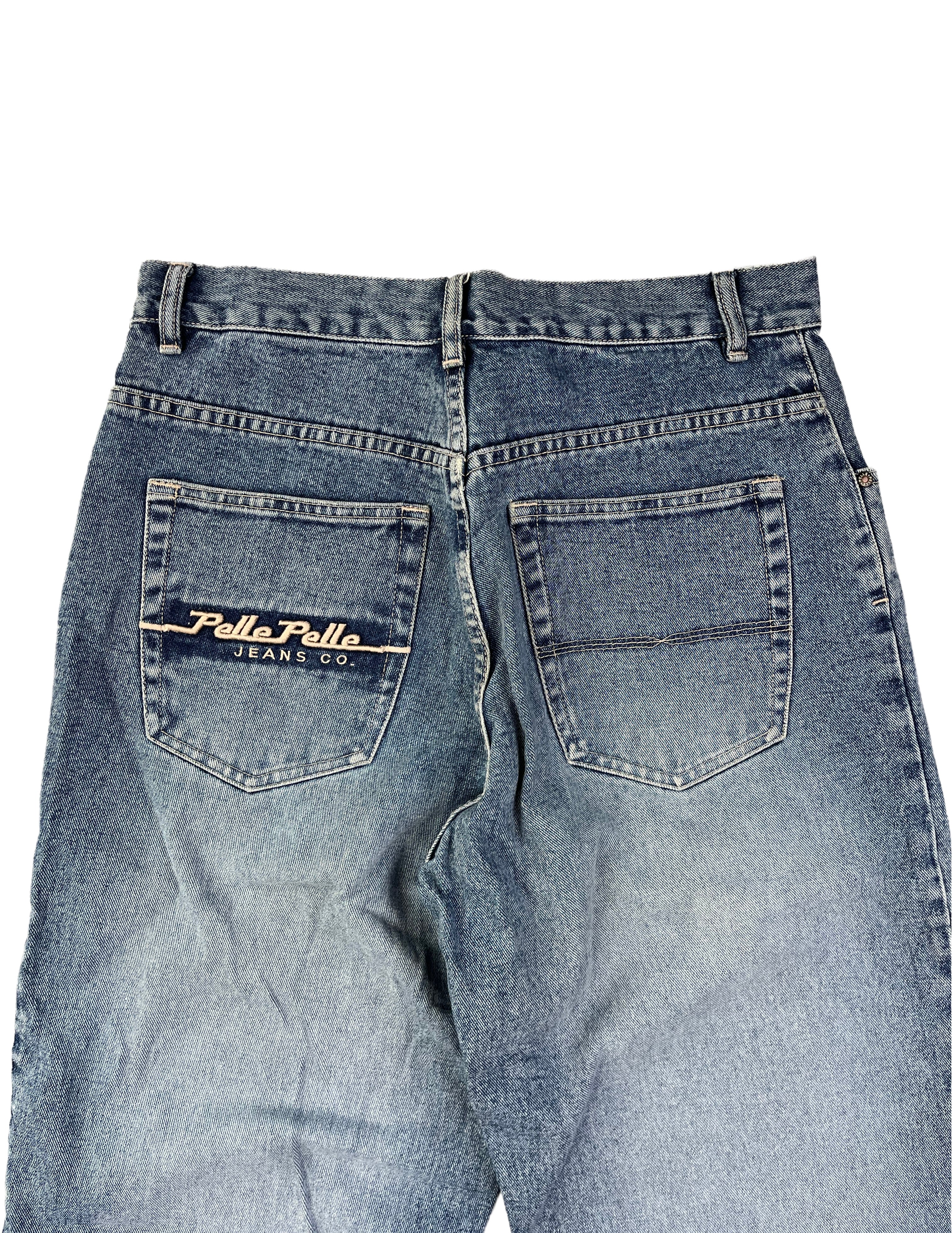 Pelle Pelle Vintage Baggy Jeans 90s Blau M