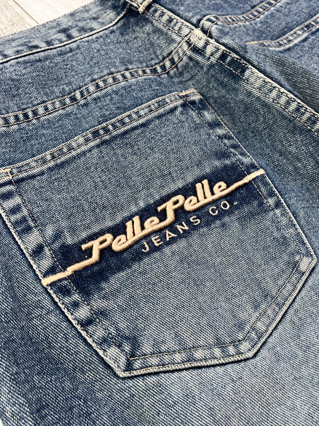 Pelle Pelle Vintage Baggy Jeans 90s Blau M
