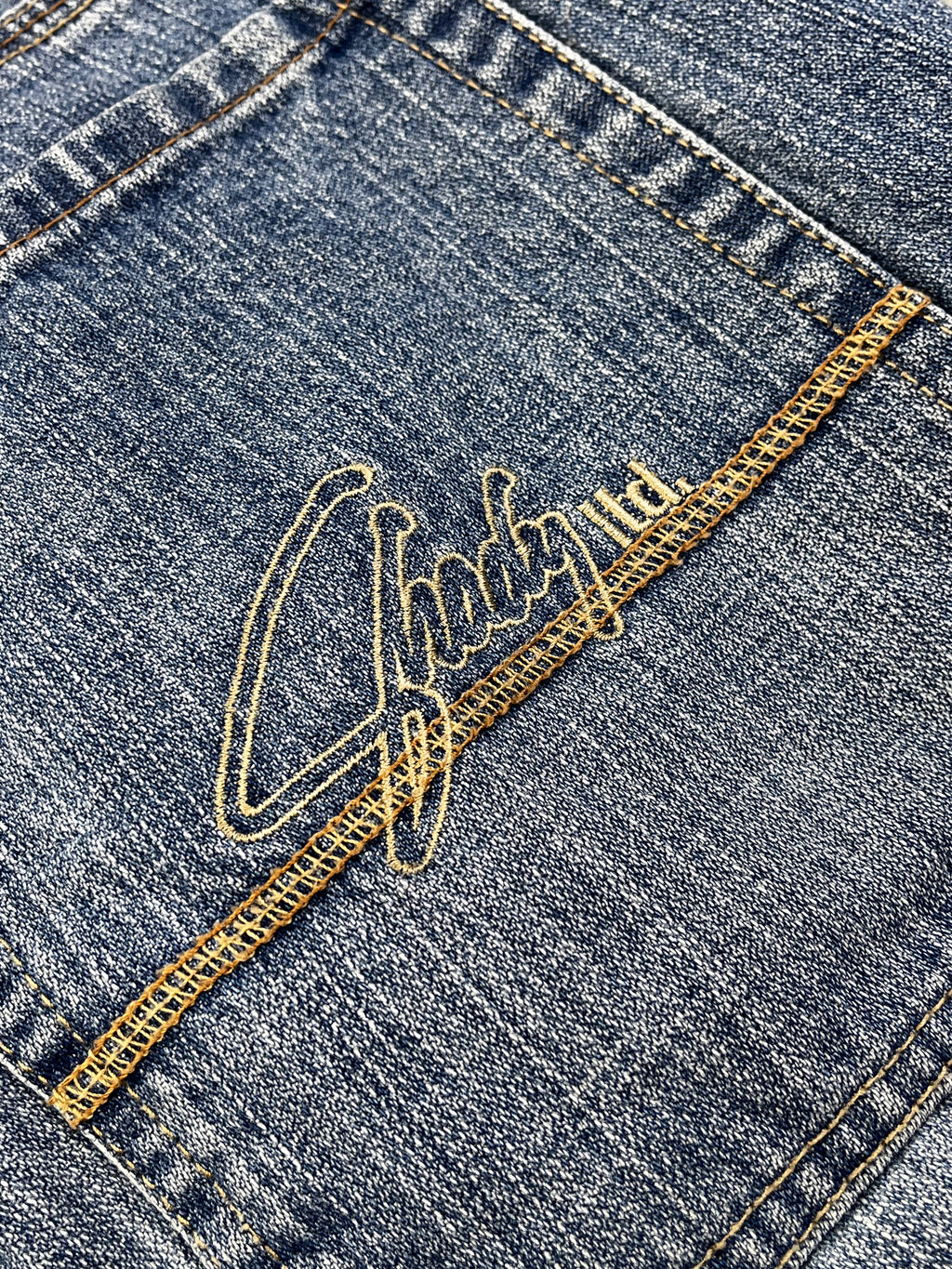 Slim Shady Vintage Jeans Shorts Bestickt Eminem Y2K Blau L