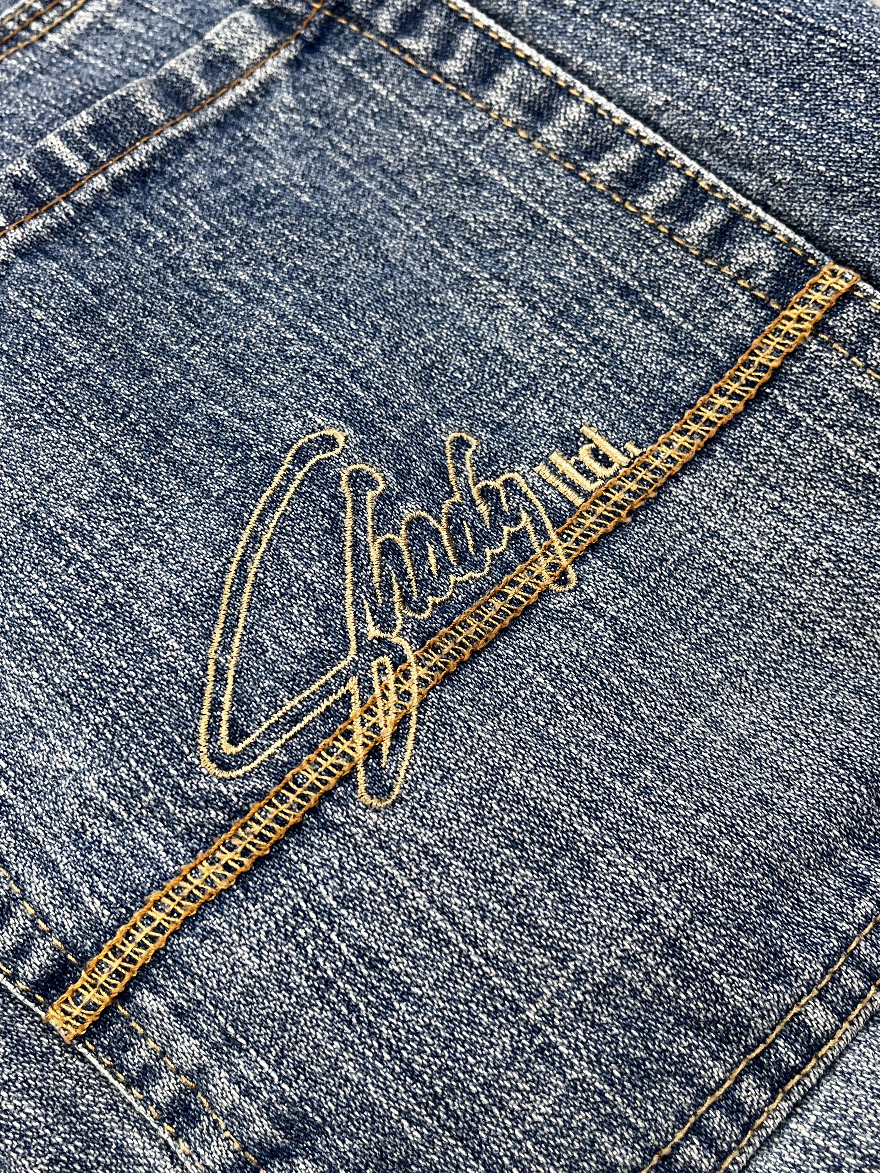 Slim Shady Vintage Jeans Shorts Bestickt Eminem Y2K Blau L