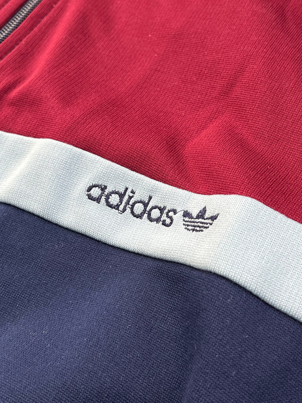 Adidas Vintage Trainingsjacke 80s Rot Dunkelblau XL
