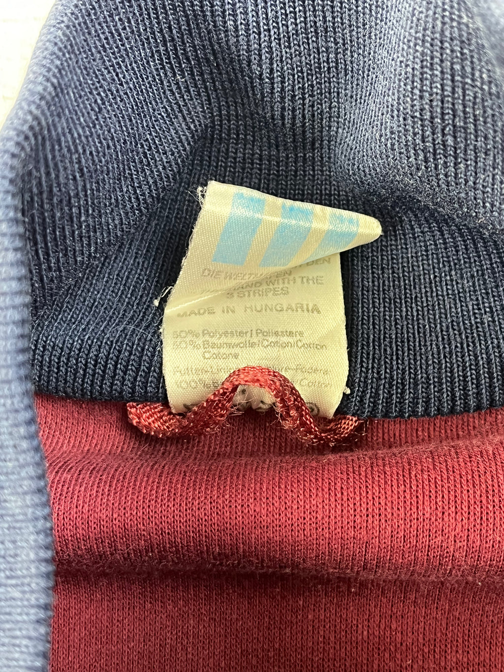 Adidas Vintage Trainingsjacke 80s Rot Dunkelblau XL