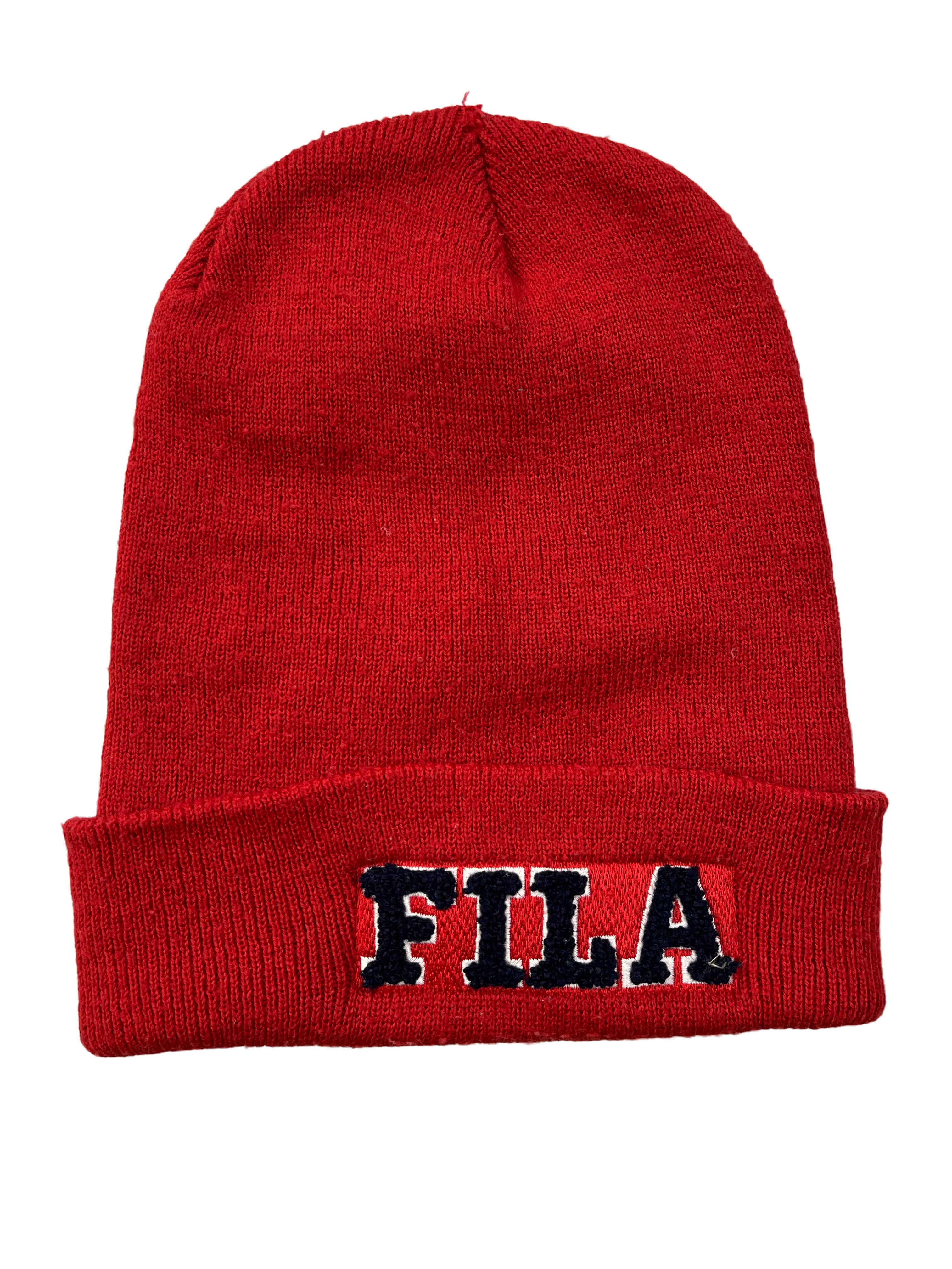 FILA Vintage Mütze Y2K Rot Dunkelblau