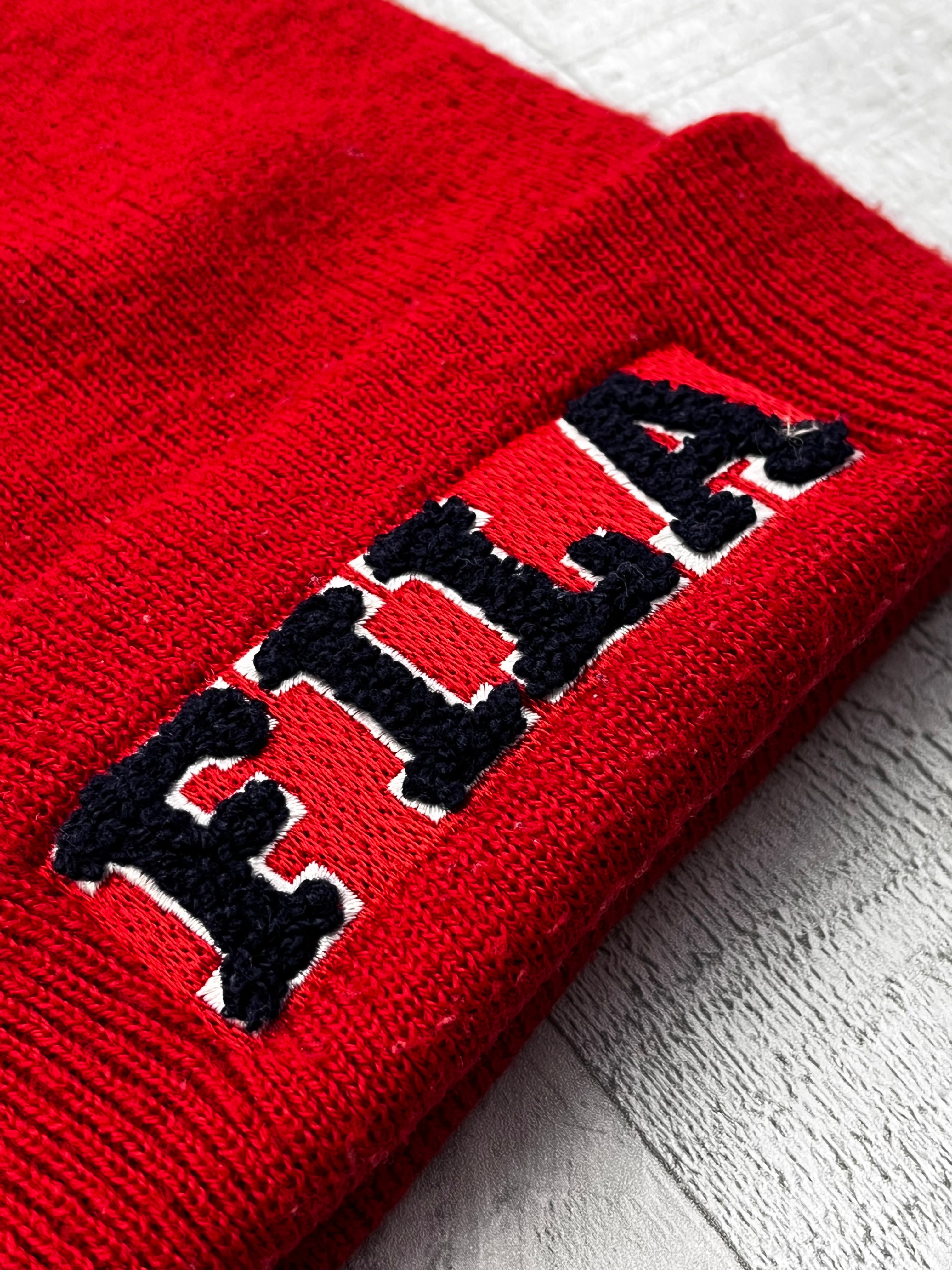 FILA Vintage Mütze Y2K Rot Dunkelblau