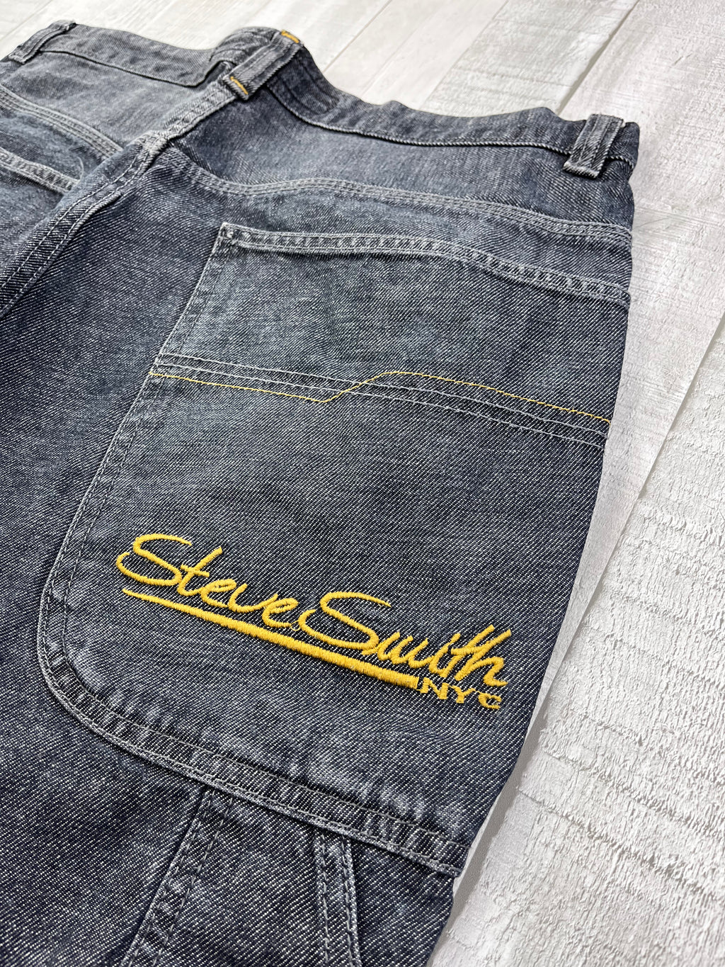 Steve Smith Vintage Jeans Shorts 90s Blaugrau XL