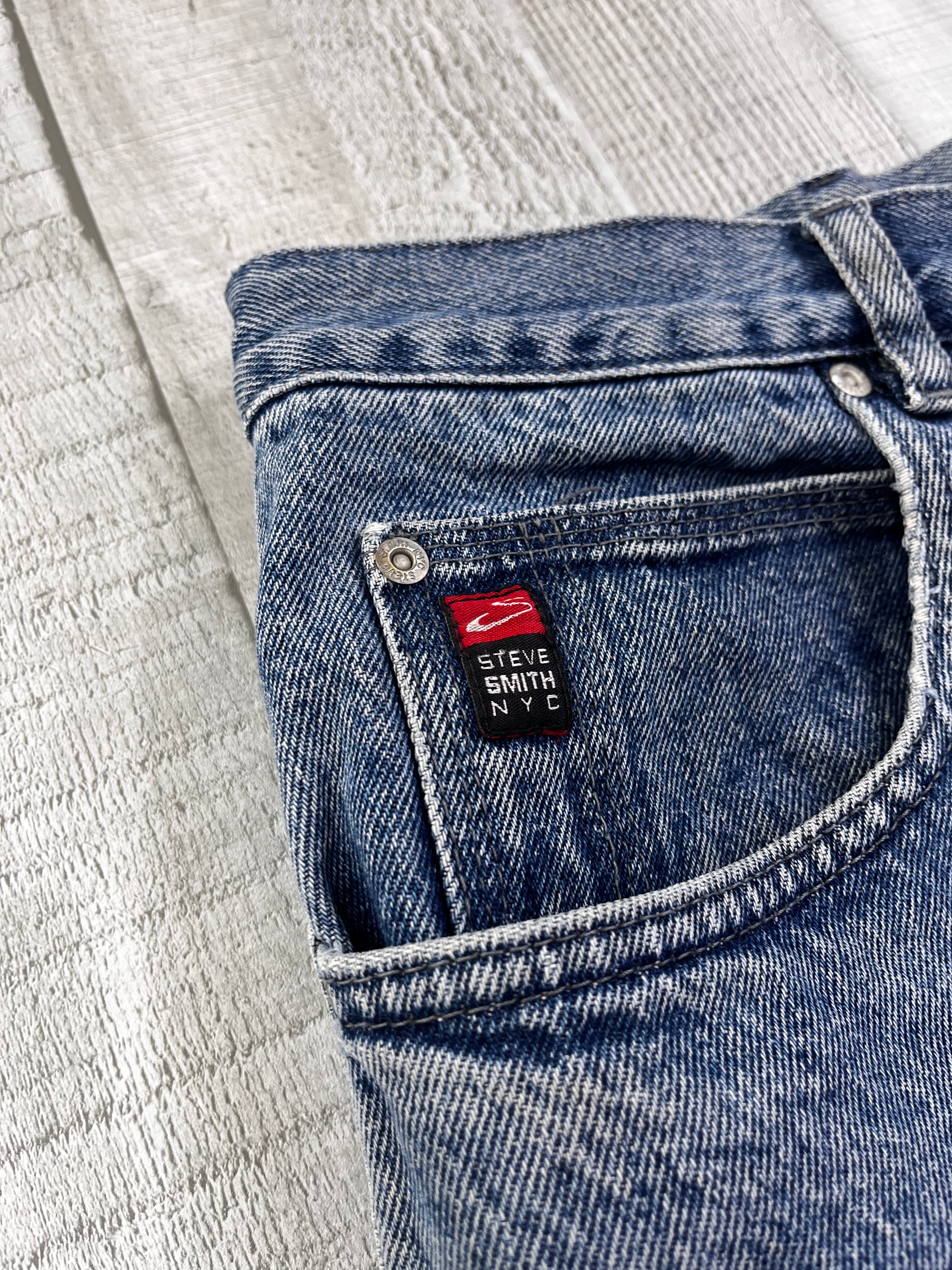 Steve Smith Vintage Jeans Shorts Blau Rot XL