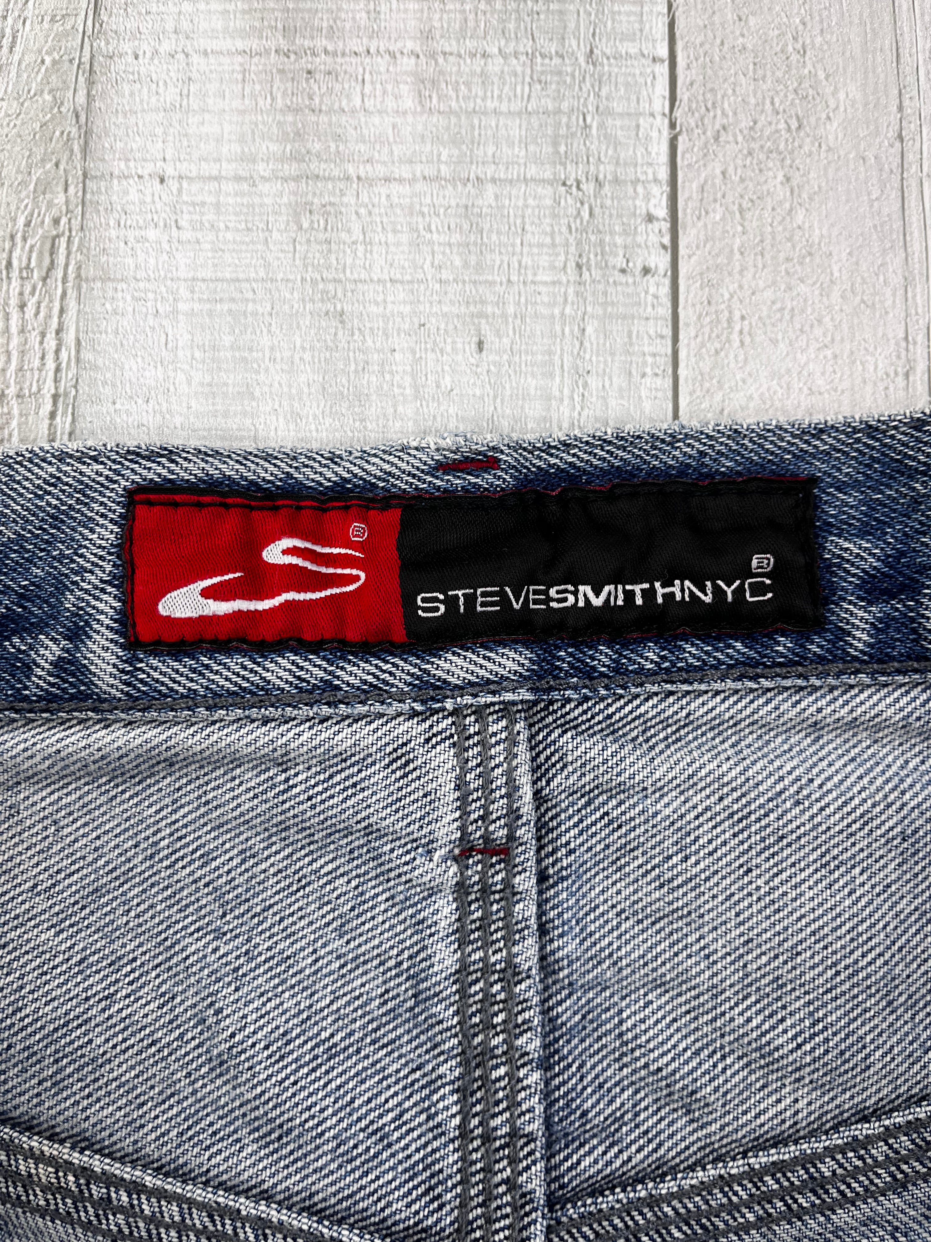 Steve Smith Vintage Jeans Shorts Blau Rot XL