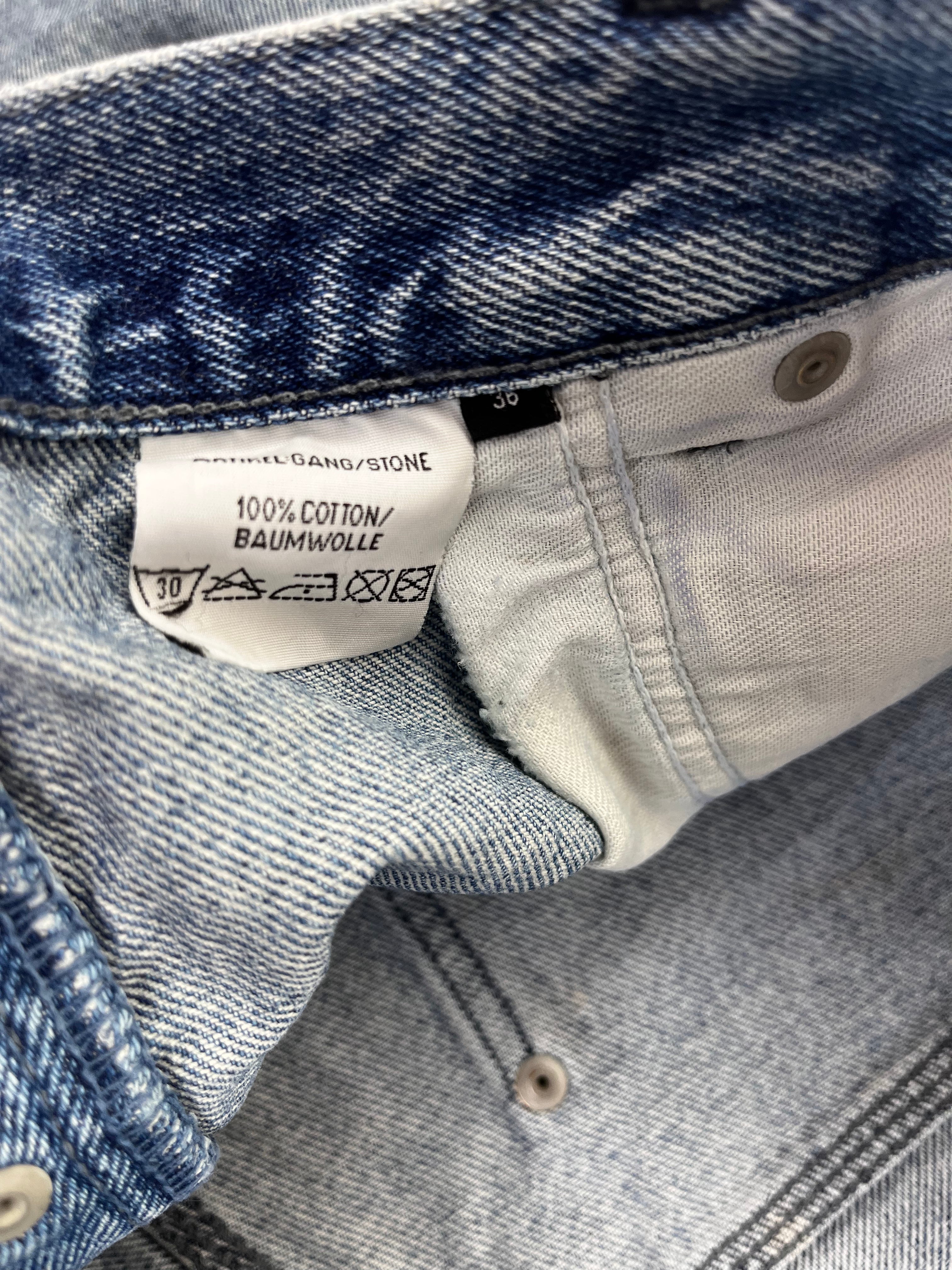 Steve Smith Vintage Jeans Shorts Blau Rot XL