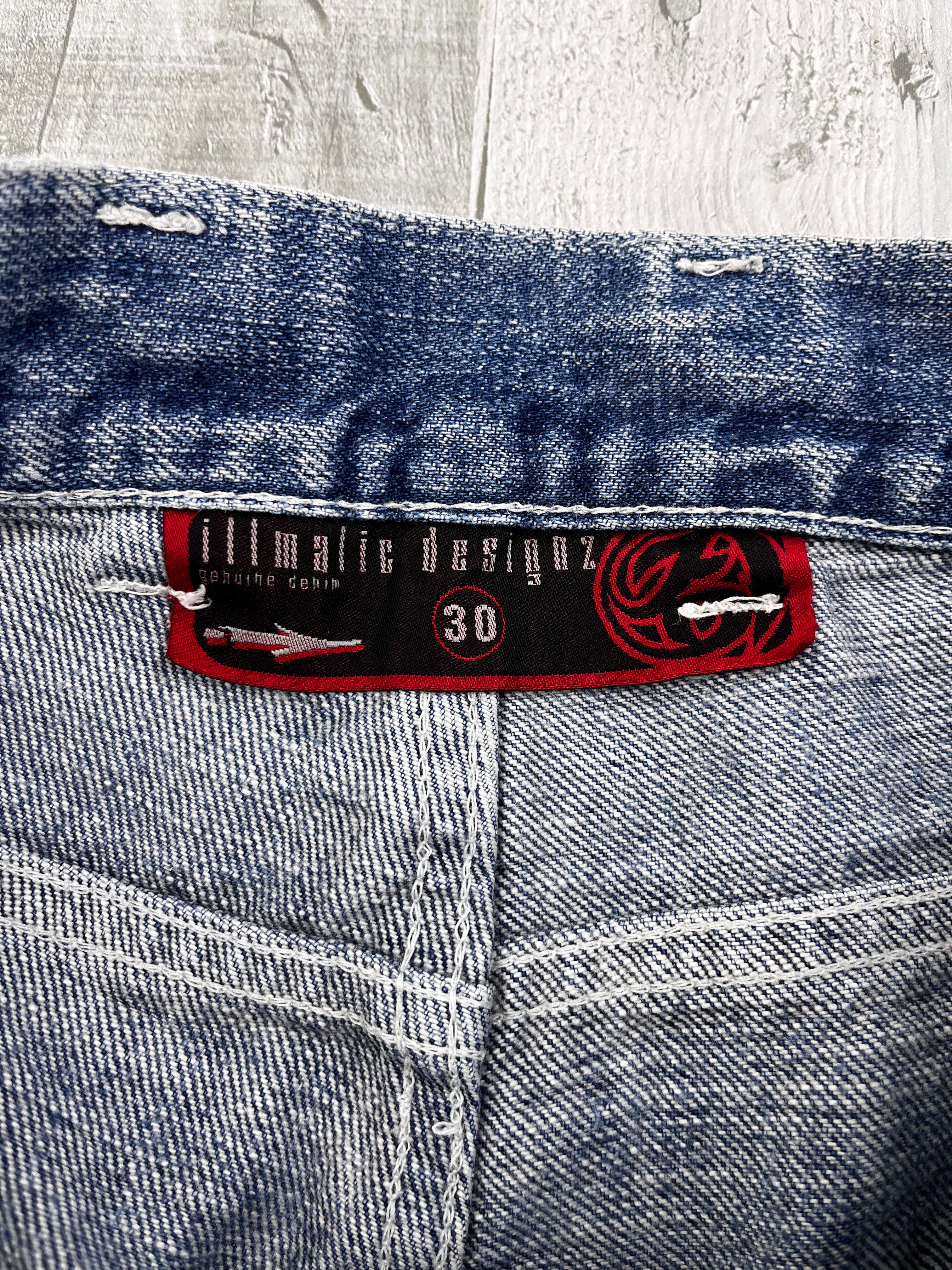 Illmatic Vintage Jeans Shorts Bestickt 90s Blau S