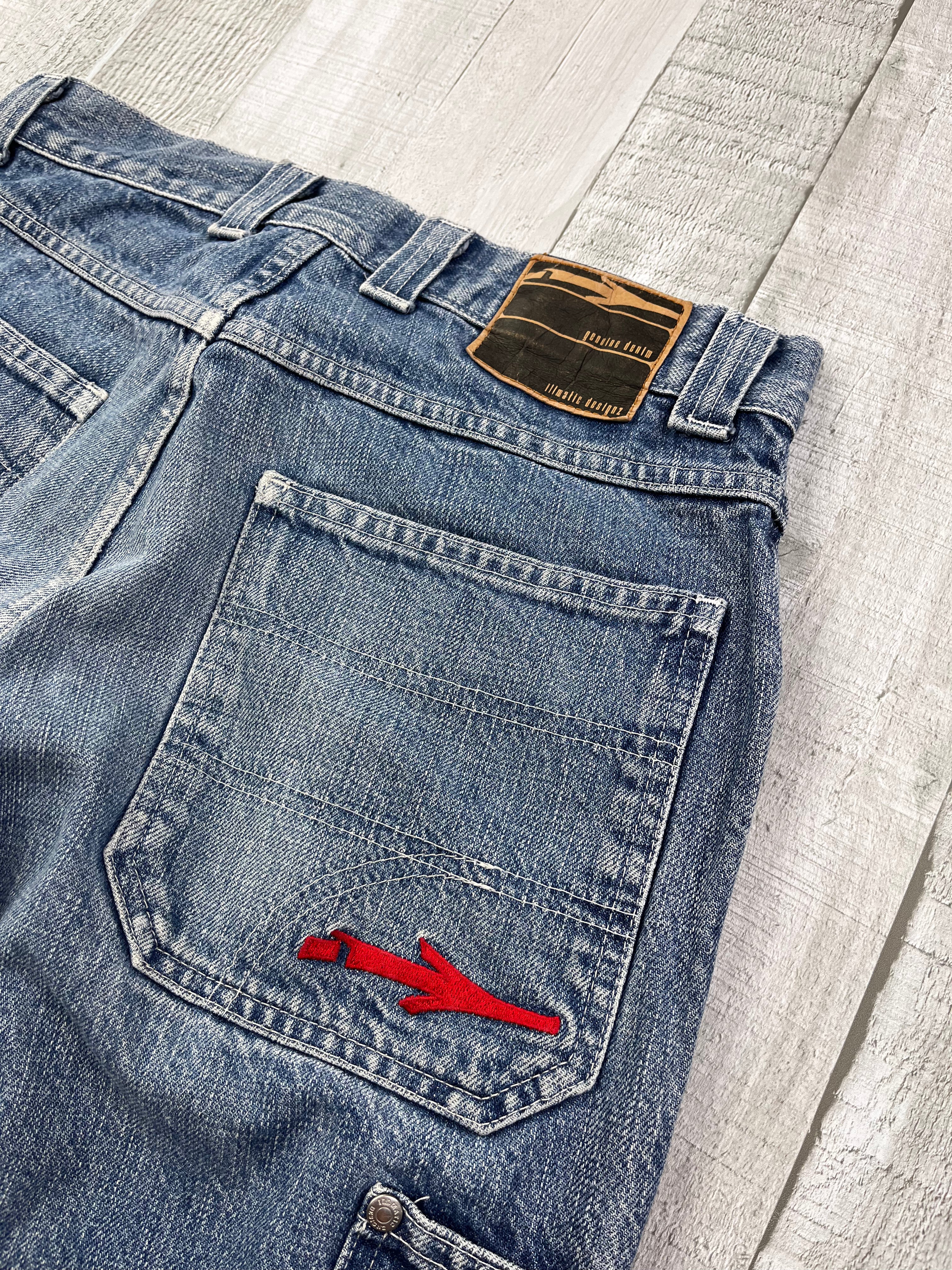 Illmatic Vintage Jeans Shorts Bestickt 90s Blau S