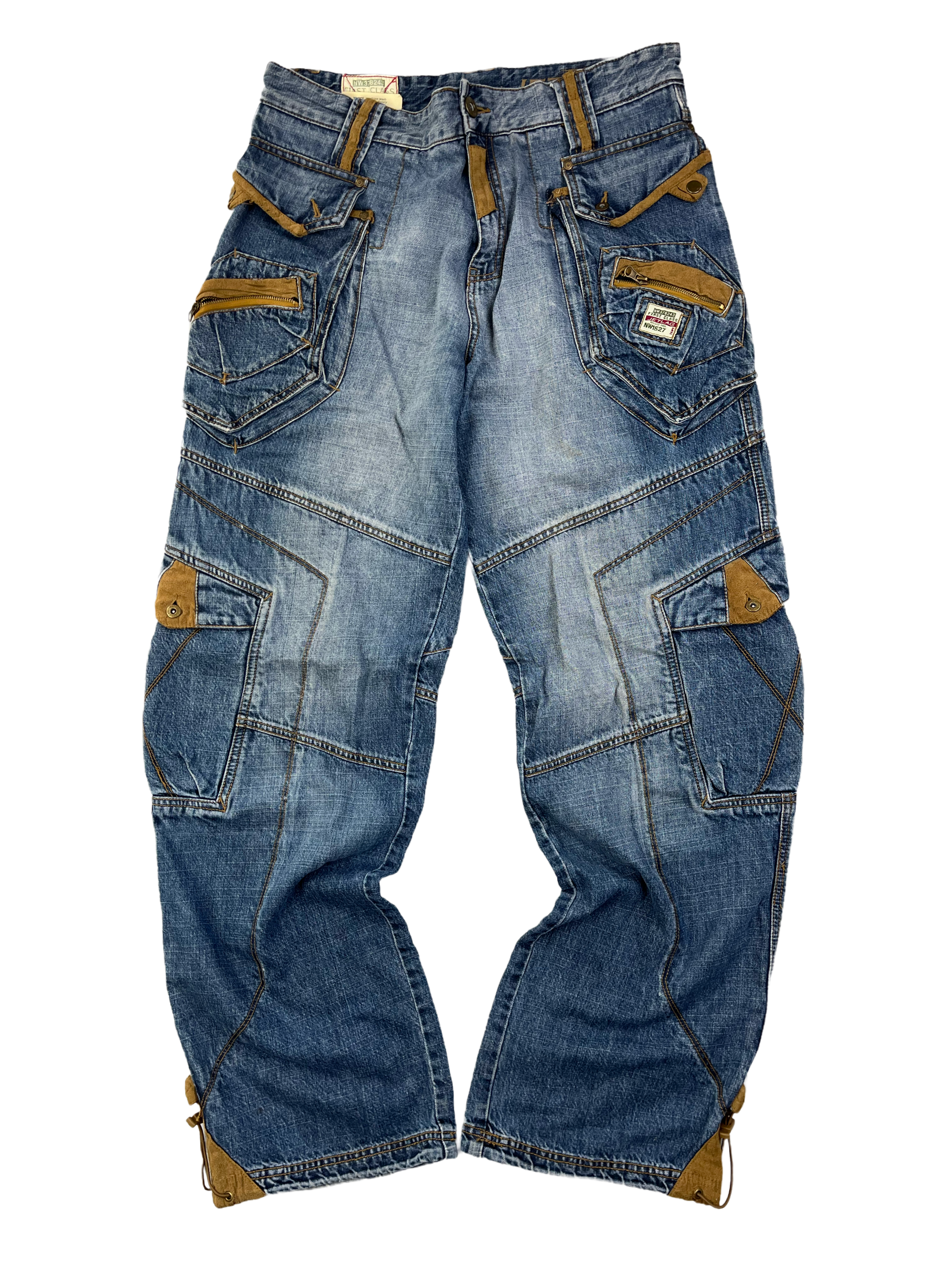 Jetlag Vintage Baggy Jeans Cargo 90s Blau Braun L